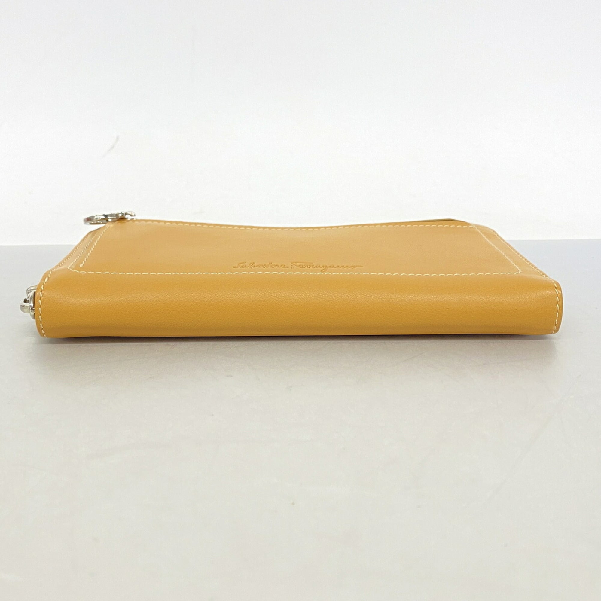 Salvatore Ferragamo Brown Leather Long Wallet (Bi-Fold) (Pre-Owned)