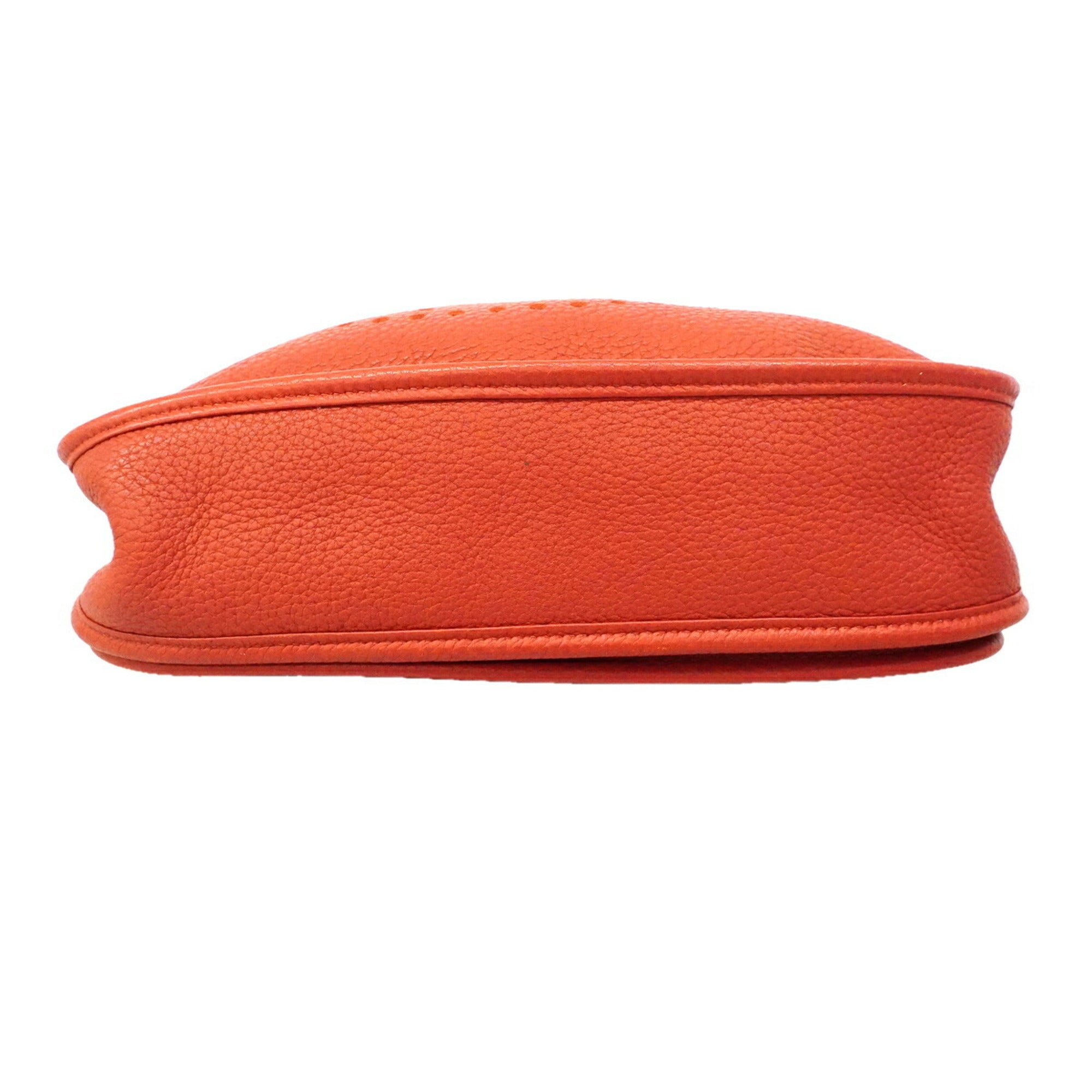 Hermes Rouge Casaque Taurillon Clemence Leather Shoulder Bag (Pre-Owned)