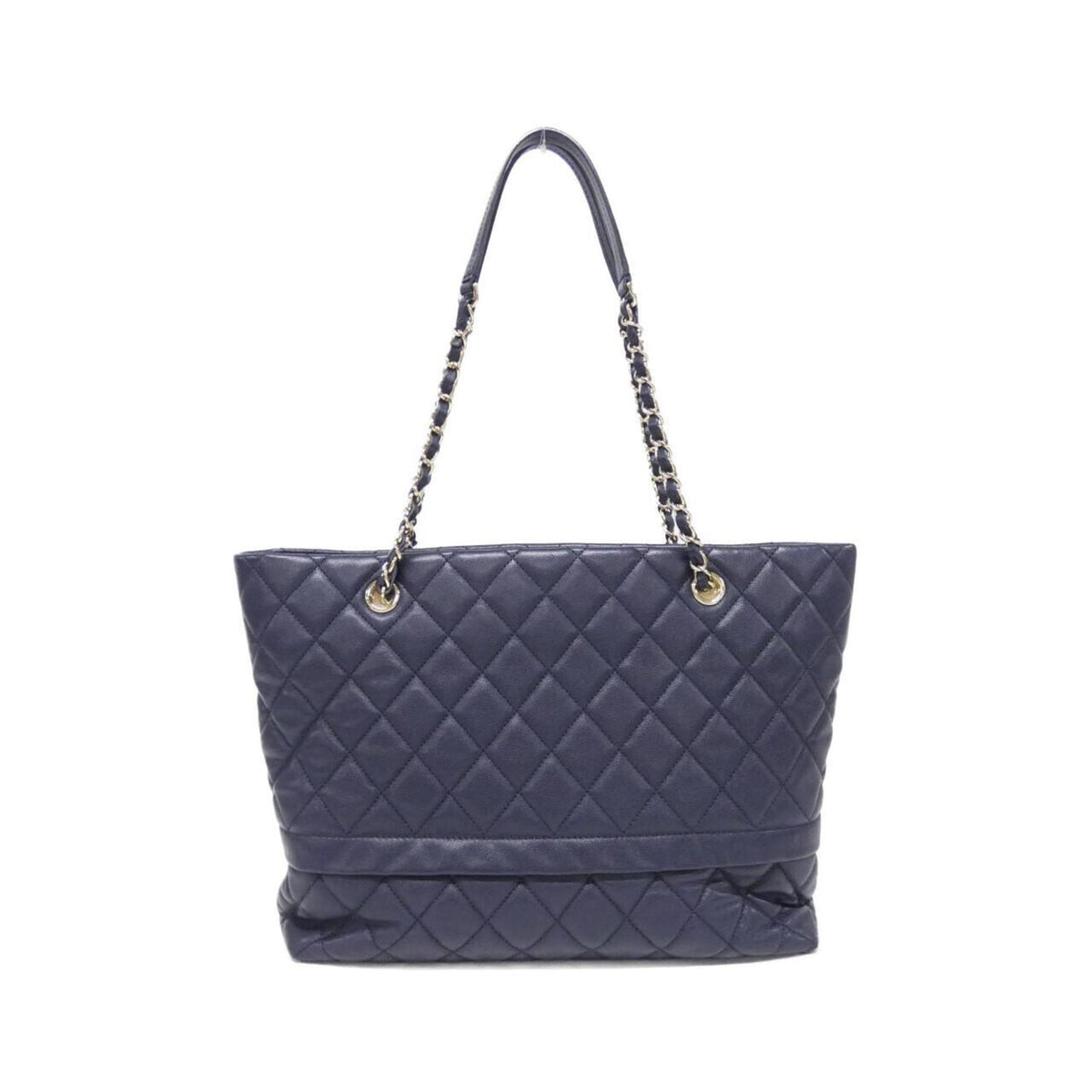 Chanel Navy Grained Calfskin Shoulder Bag (Pre-Owned)