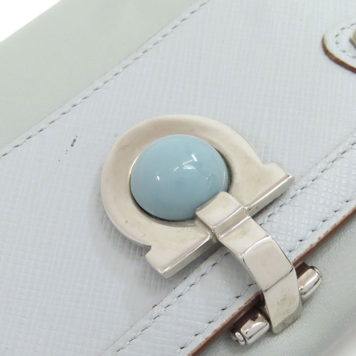 Salvatore Ferragamo Light Blue Leather Wallet (Bi-Fold) (Pre-Owned)