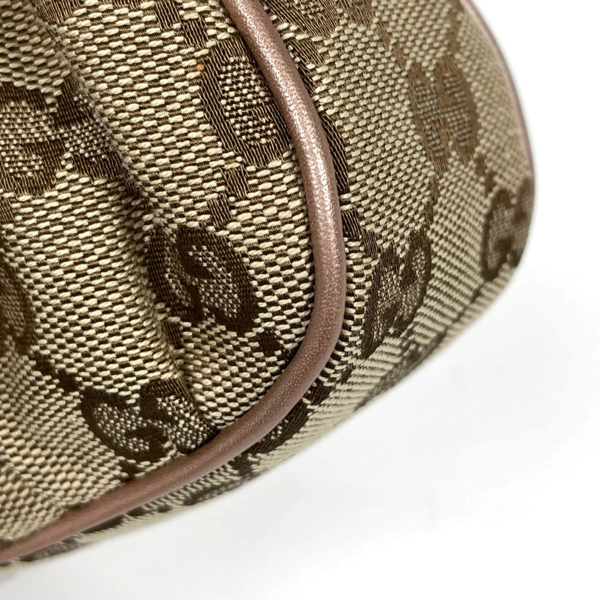Gucci Gg Canvas Beige Pink Gg Canvas Leather Handbag (Pre-Owned)