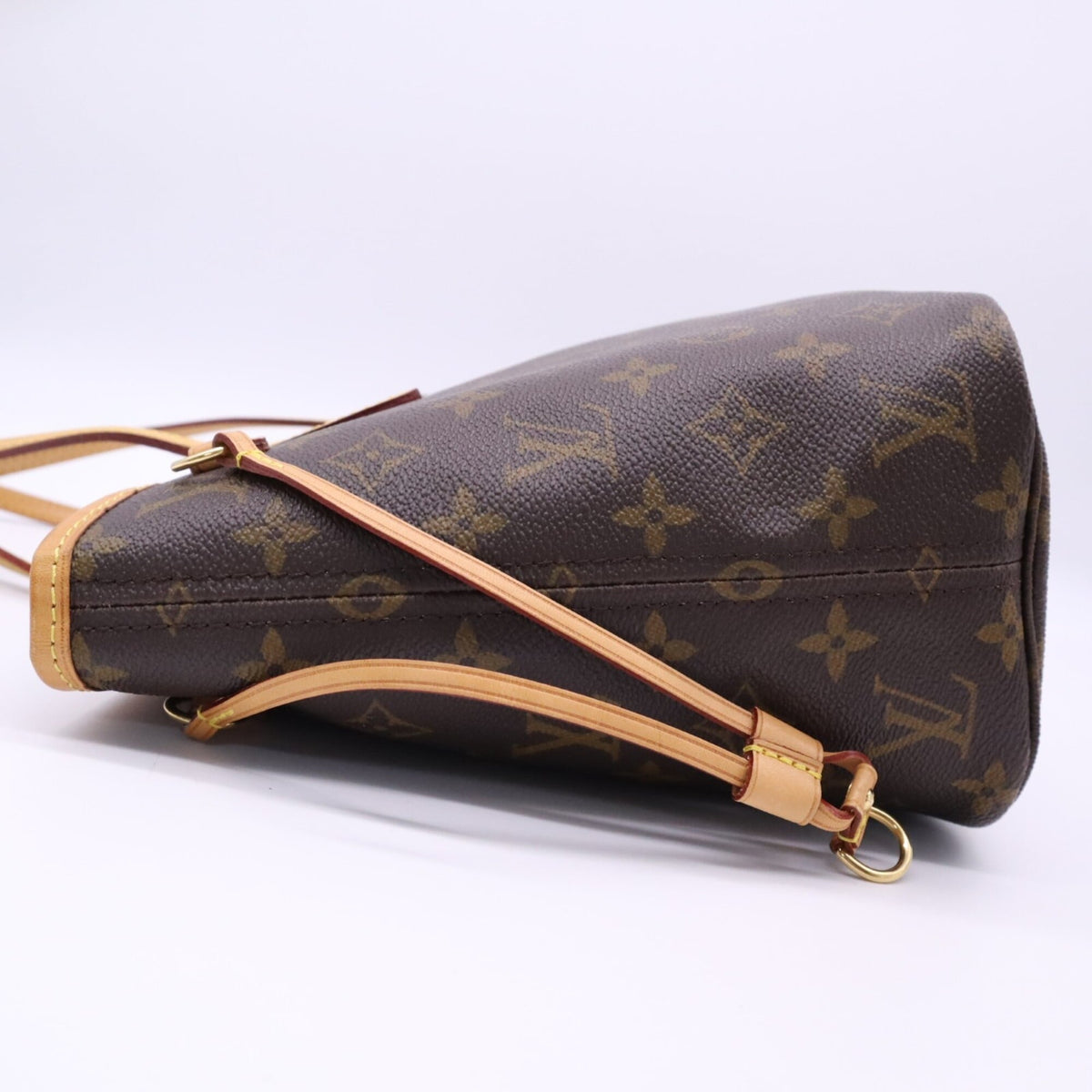 Louis Vuitton Monogram Beige Brown Coated Canvas Leather Handbag (Pre-Owned)