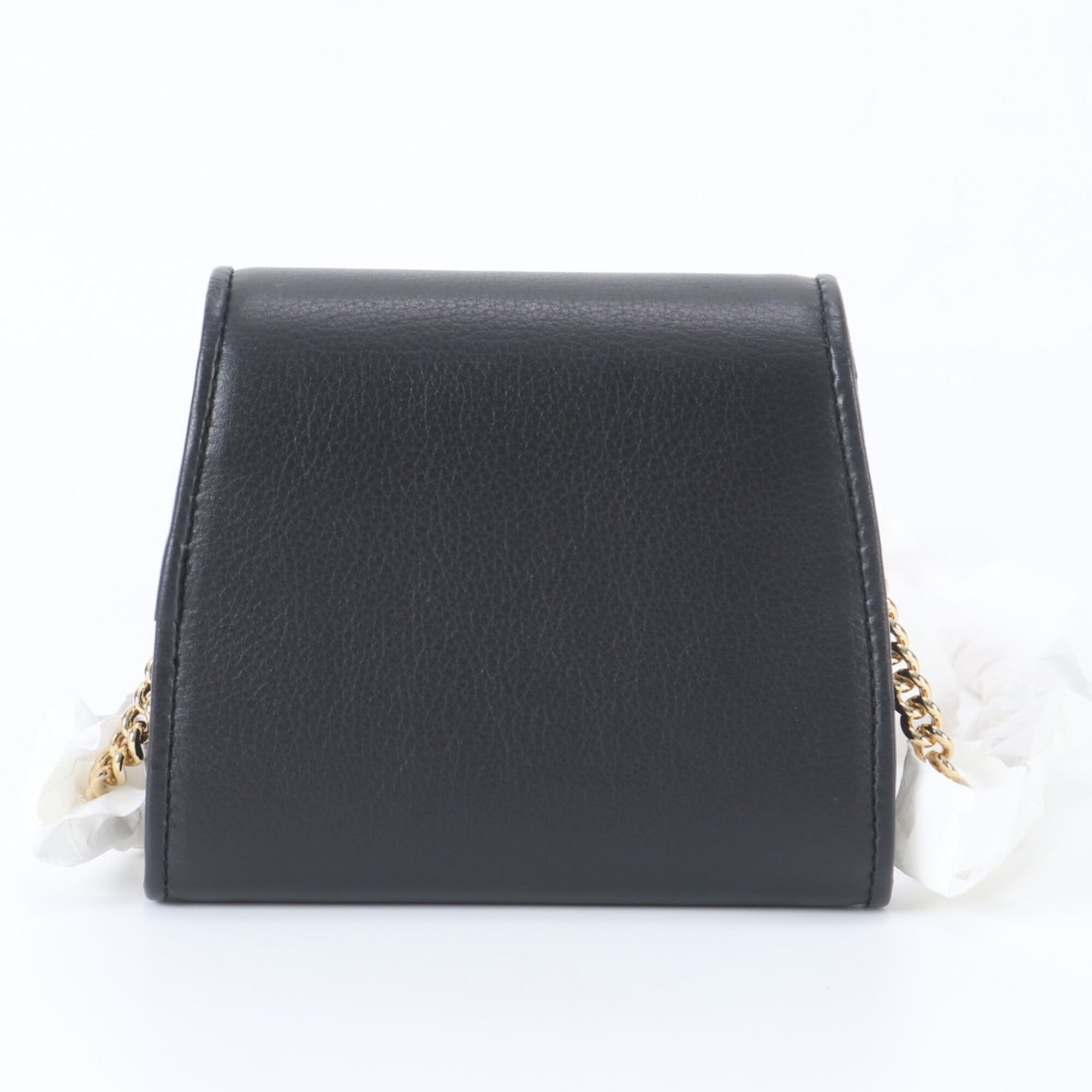 Gucci Black Leather Chain/Shoulder Wallet (Pre-Owned)
