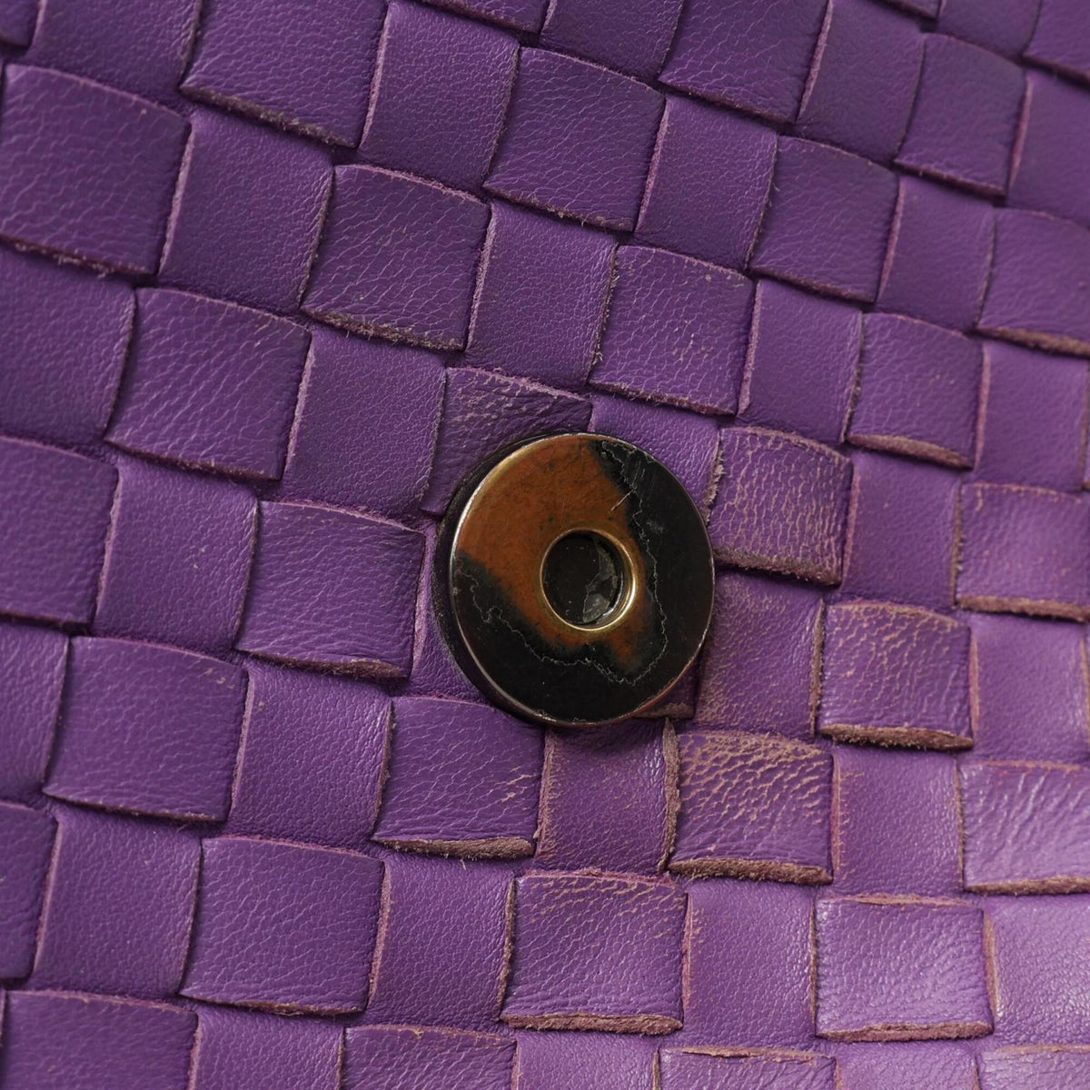 Bottega Veneta Intrecciato Purple Leather Shoulder Bag (Pre-Owned)