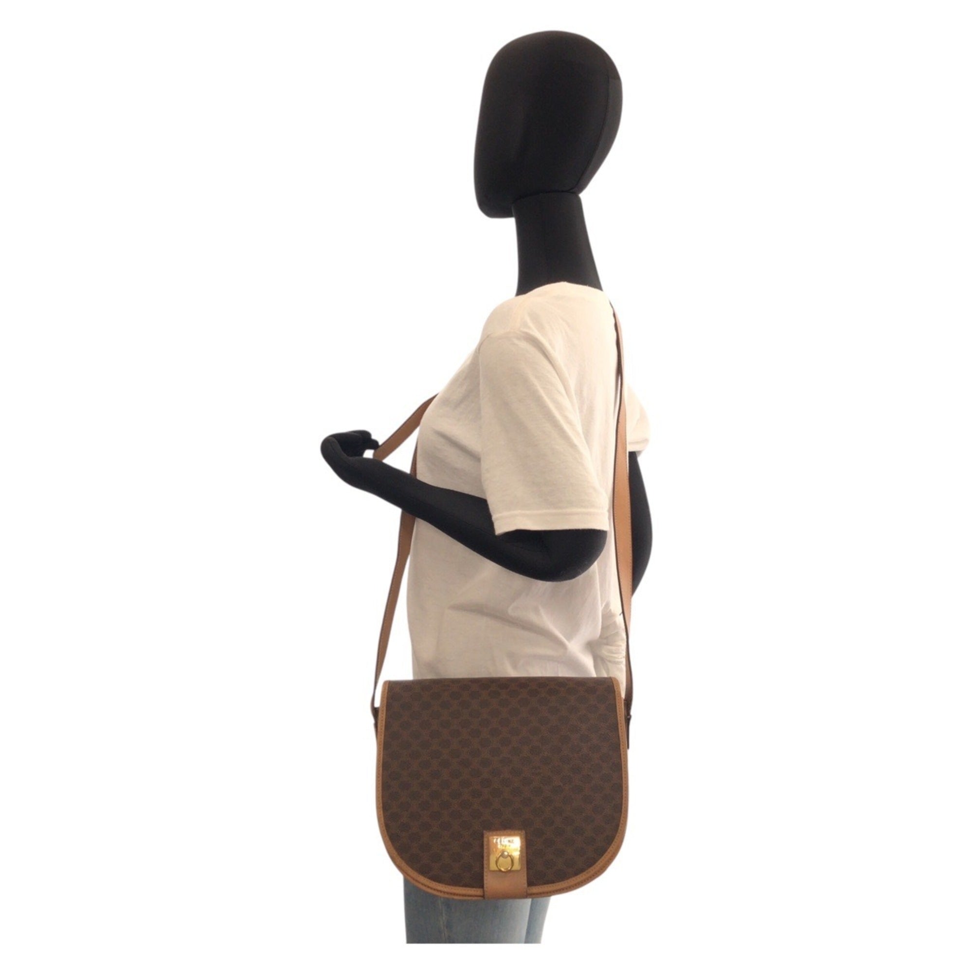 Celine Brown Pvc Leather Pochette Shoulder Bag (Pre-Owned)