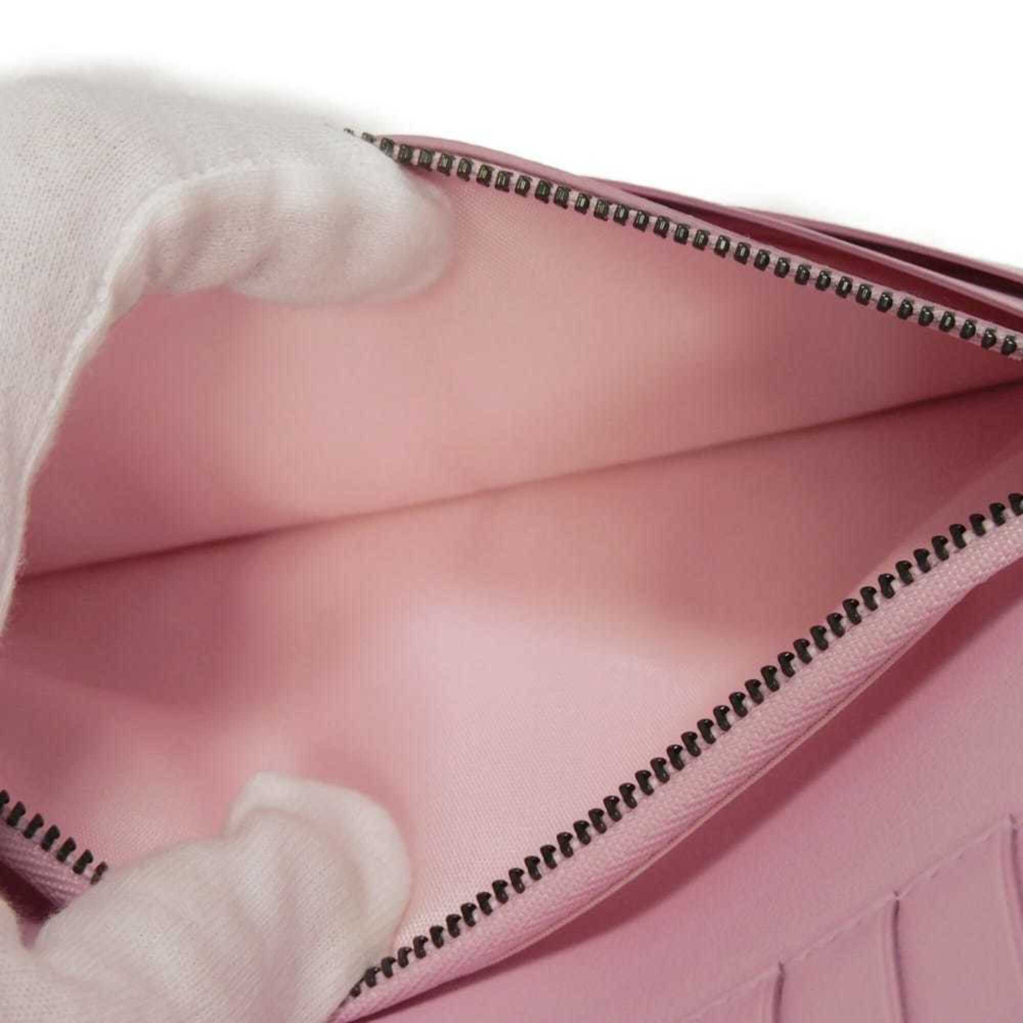 Salvatore Ferragamo Pink Leather Long Wallet (Tri-Fold) (Pre-Owned)