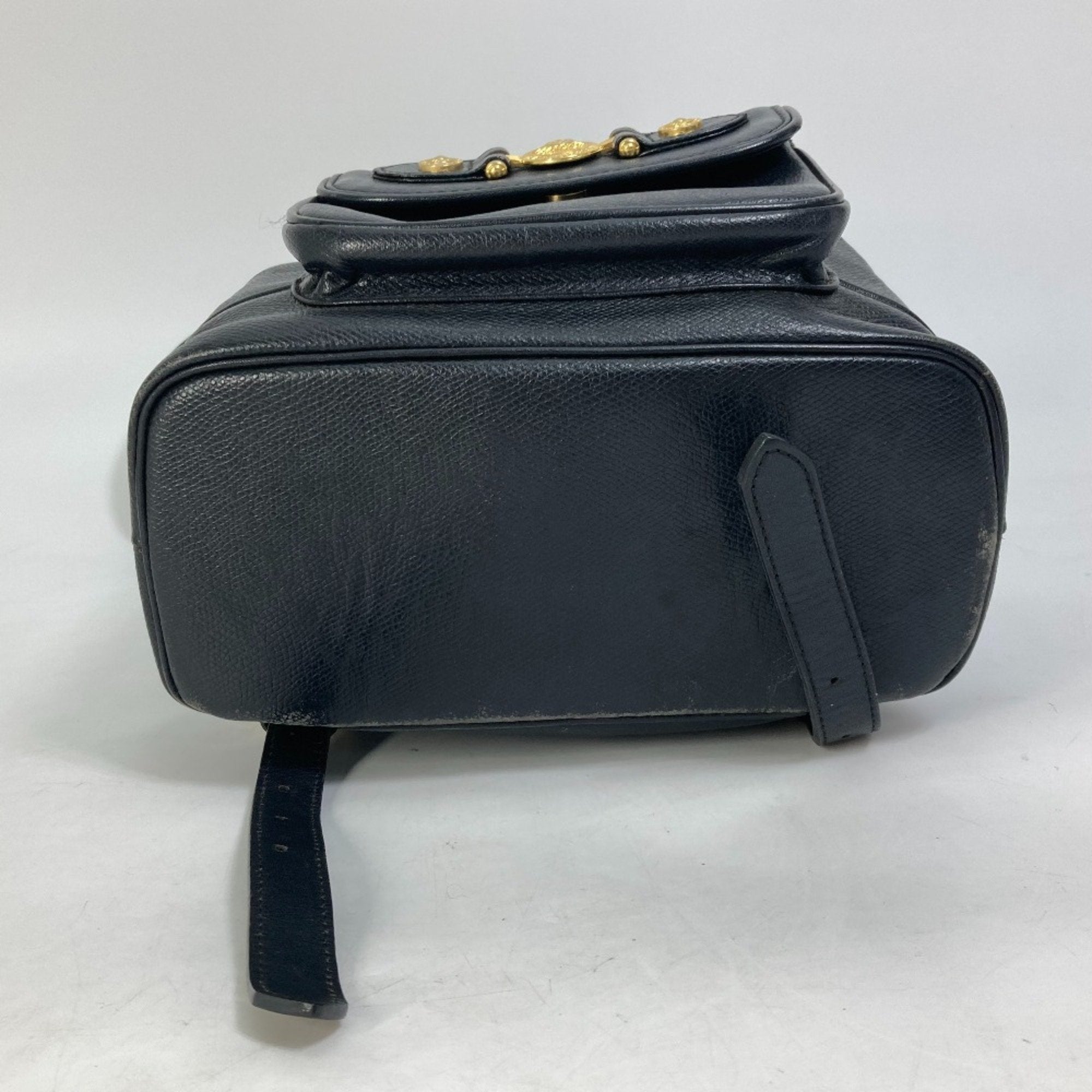 Versace Black Leather Backpack (Pre-Owned)