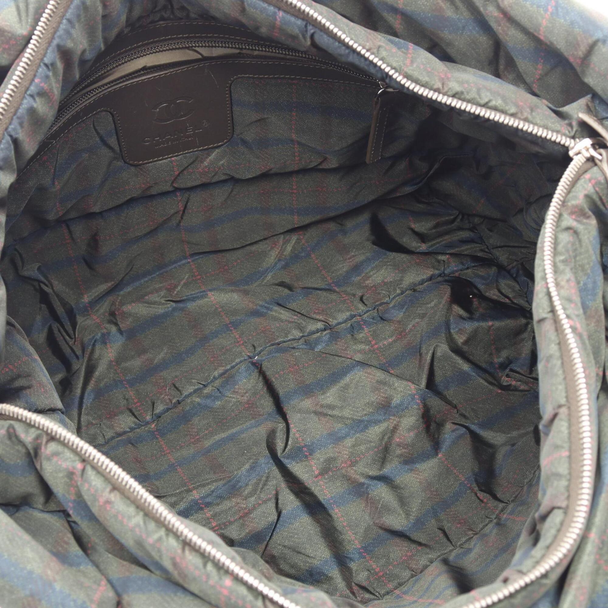Chanel Coco Cocoon Khaki Multi-Color Nylon Leather Handbag Tote Bag (Pre-Owned)