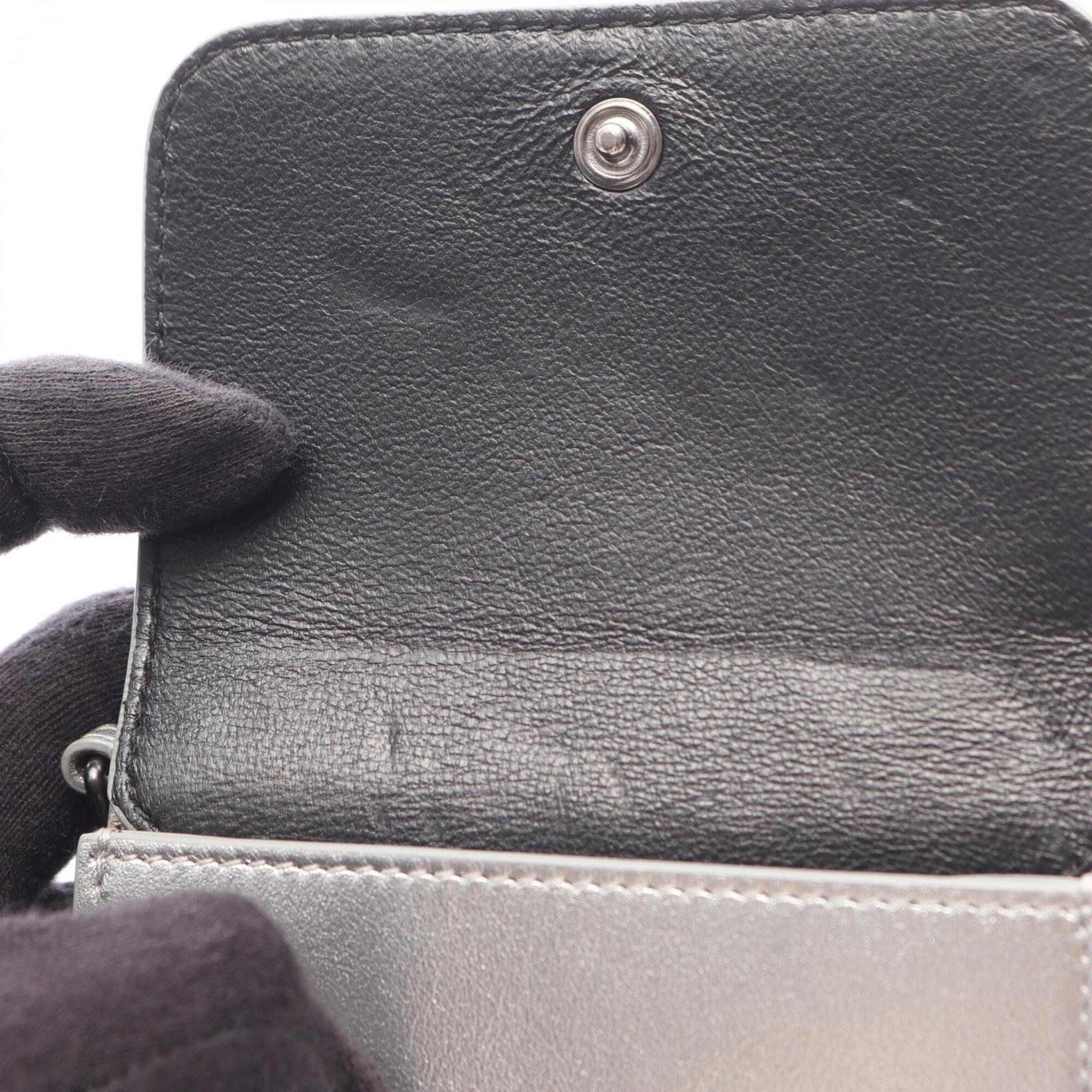 Balenciaga Silver Leather Chain/Shoulder Wallet (Pre-Owned)