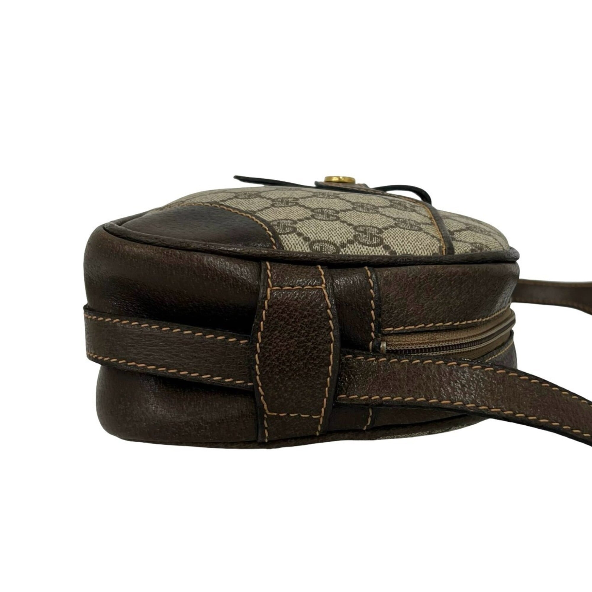 Gucci Brown Leather Pvc Pochette Shoulder Bag (Pre-Owned)