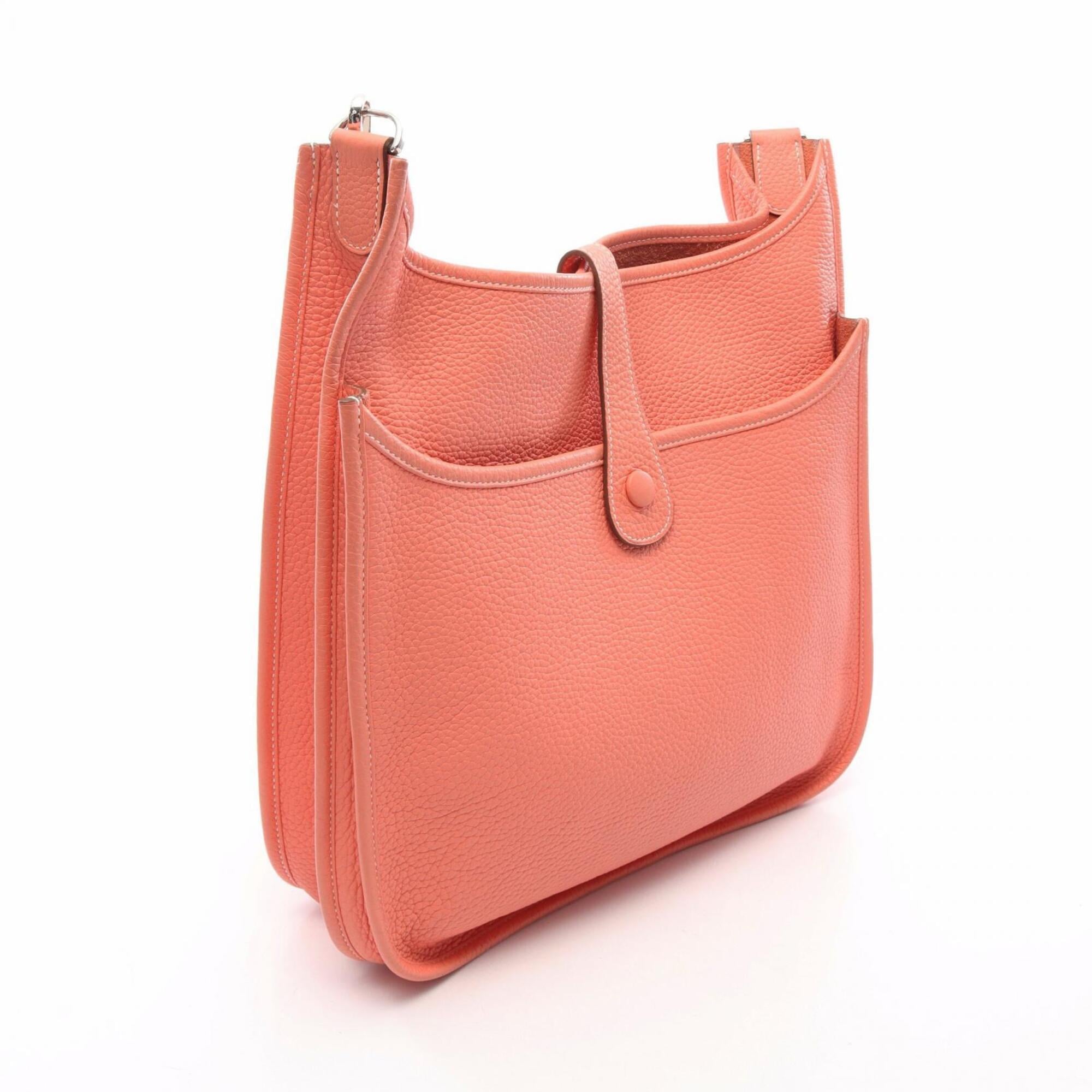 Hermes Crevette Pink Taurillon Clemence Leather Handbag Shoulder Bag (Pre-Owned)