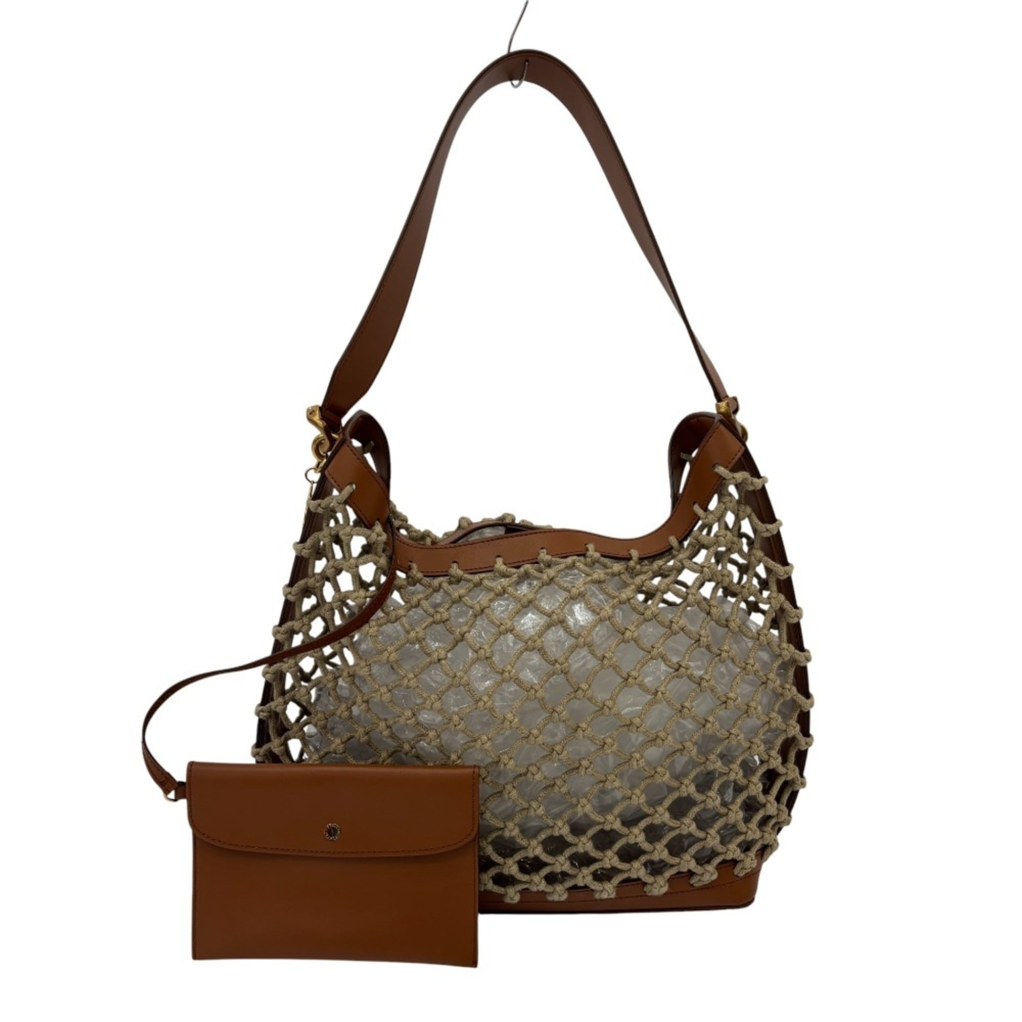 Stella Mccartney Brown Mesh Pouch Tote Bag (Pre-Owned)
