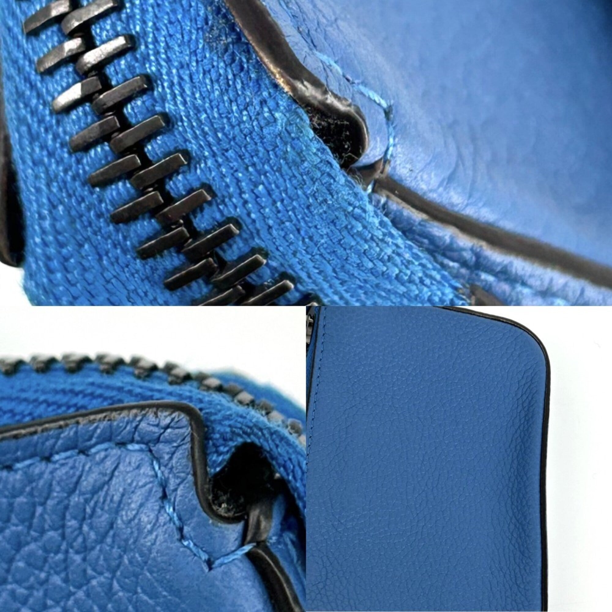 Fendi Blue Leather Pouch (Pre-Owned)