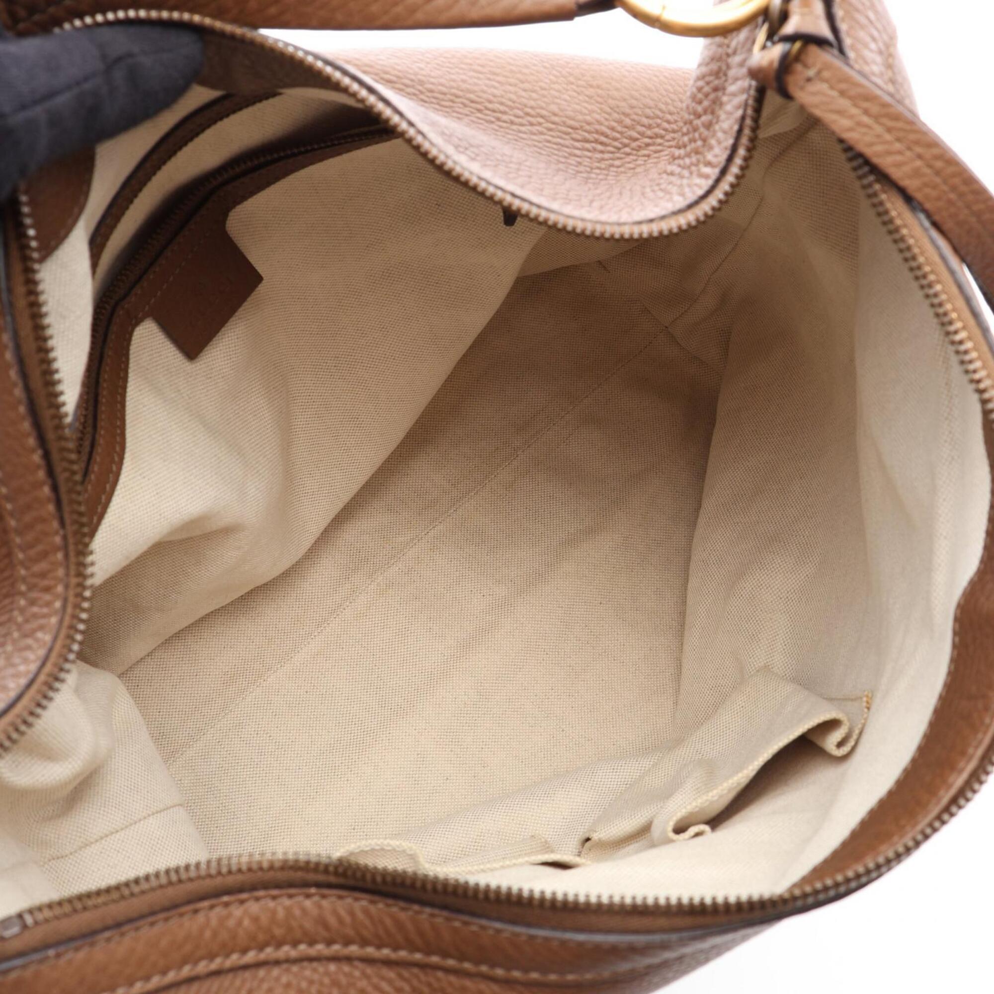 Gucci Brown Leather Handbag Shoulder Bag (Pre-Owned)