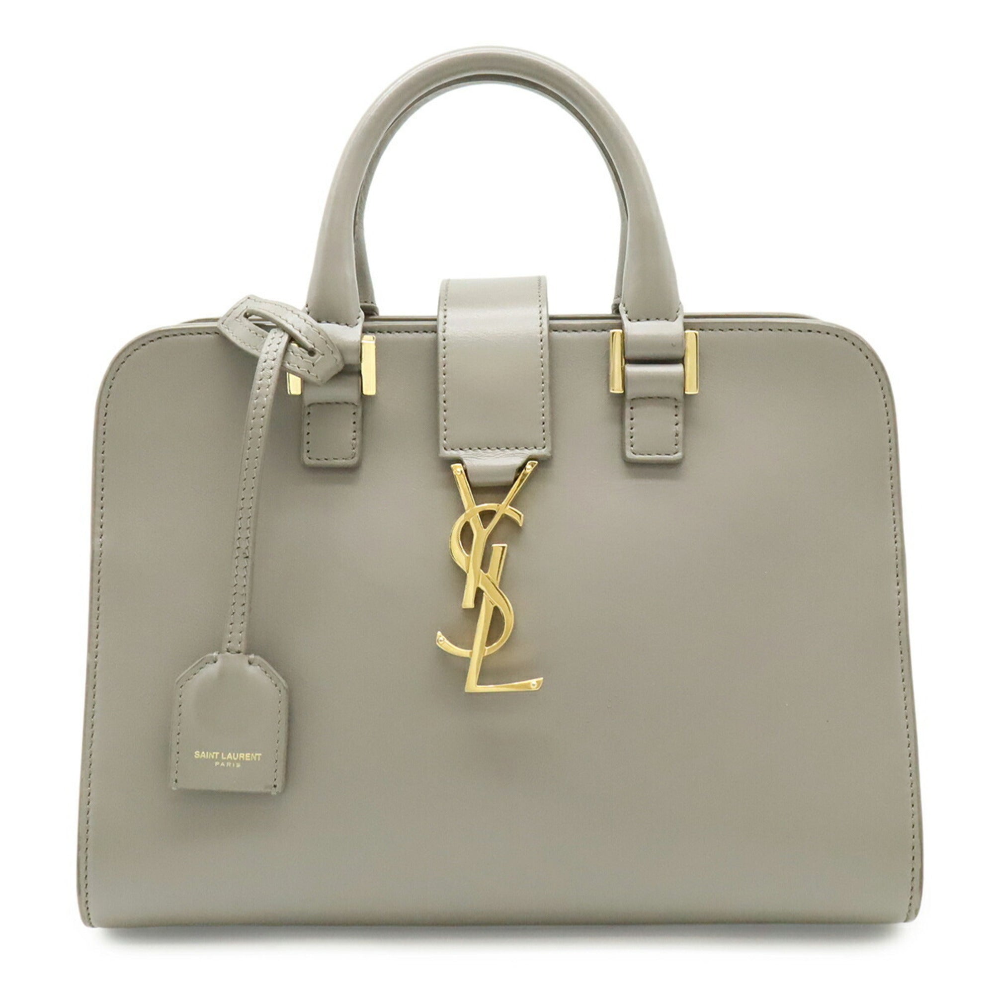 Yves Saint Laurent Gray Leather Handbag (Pre-Owned)