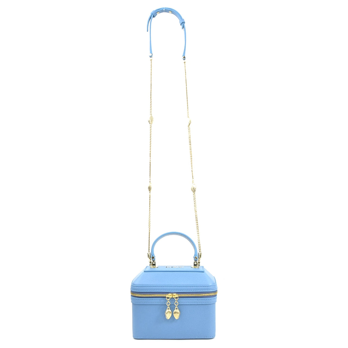 Bvlgari Blue Leather Handbag Shoulder Bag Vanity Bag (Pre-Owned)