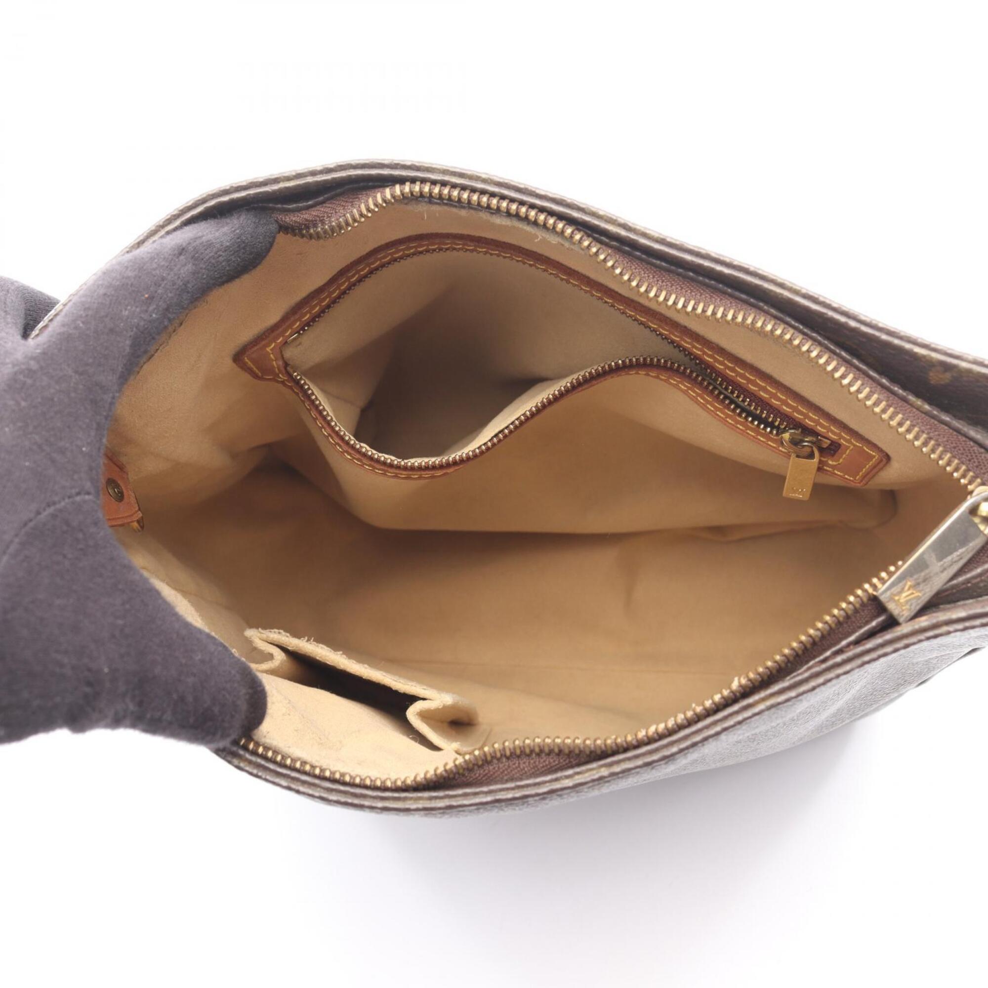Louis Vuitton Brown Monogram Coated Canvas Leather Handbag Shoulder Bag (Pre-Owned)