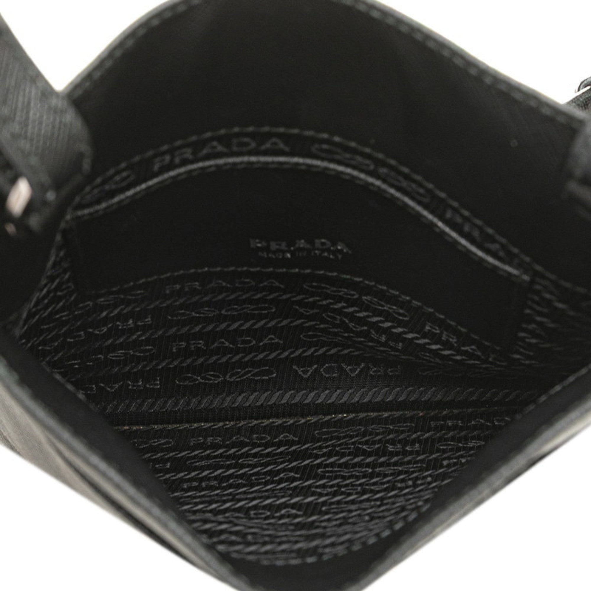 Prada Saffiano Black Leather Shoulder Bag (Pre-Owned)