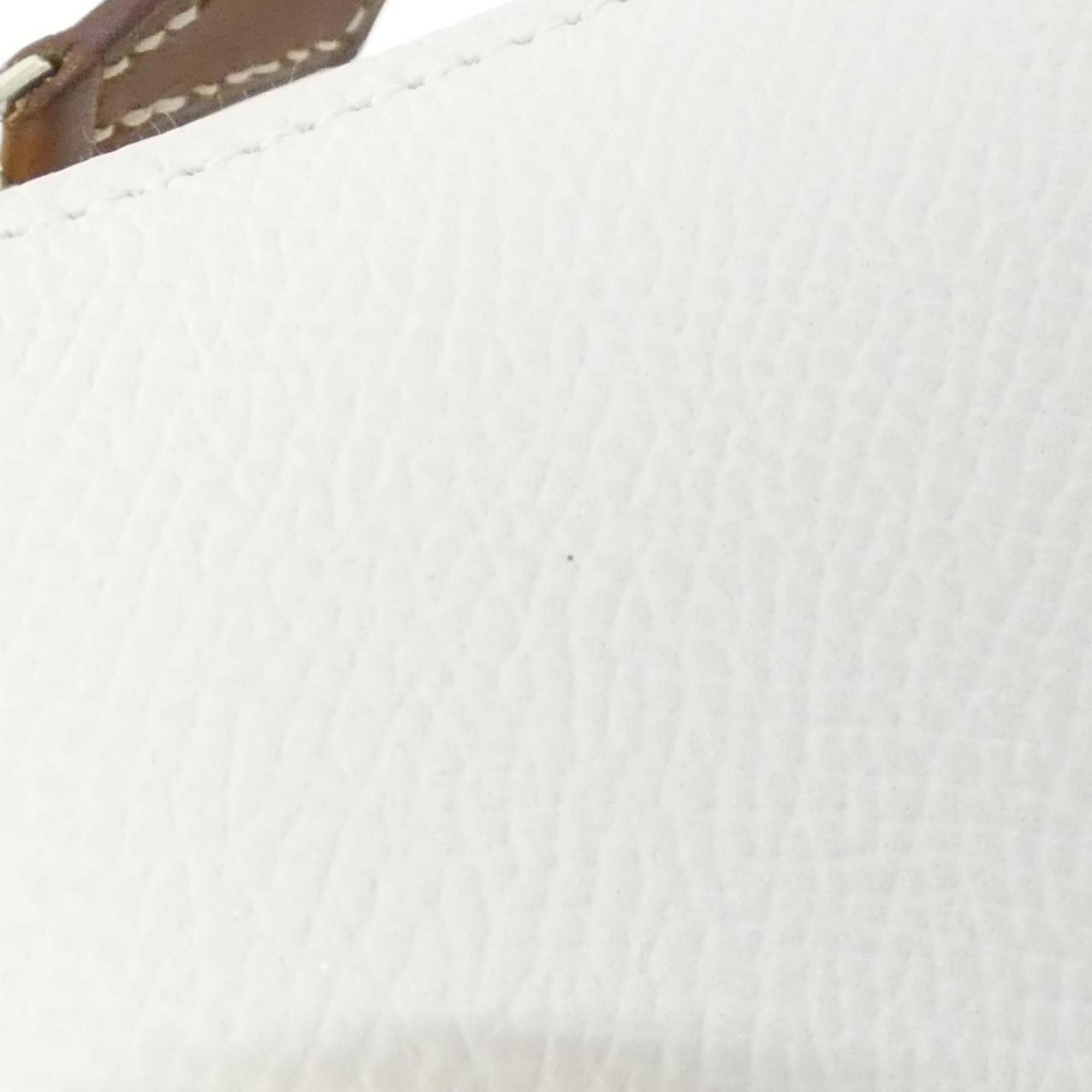 Hermes Ruby White Epsom Leather Silk Wallet (Bi-Fold) (Pre-Owned)