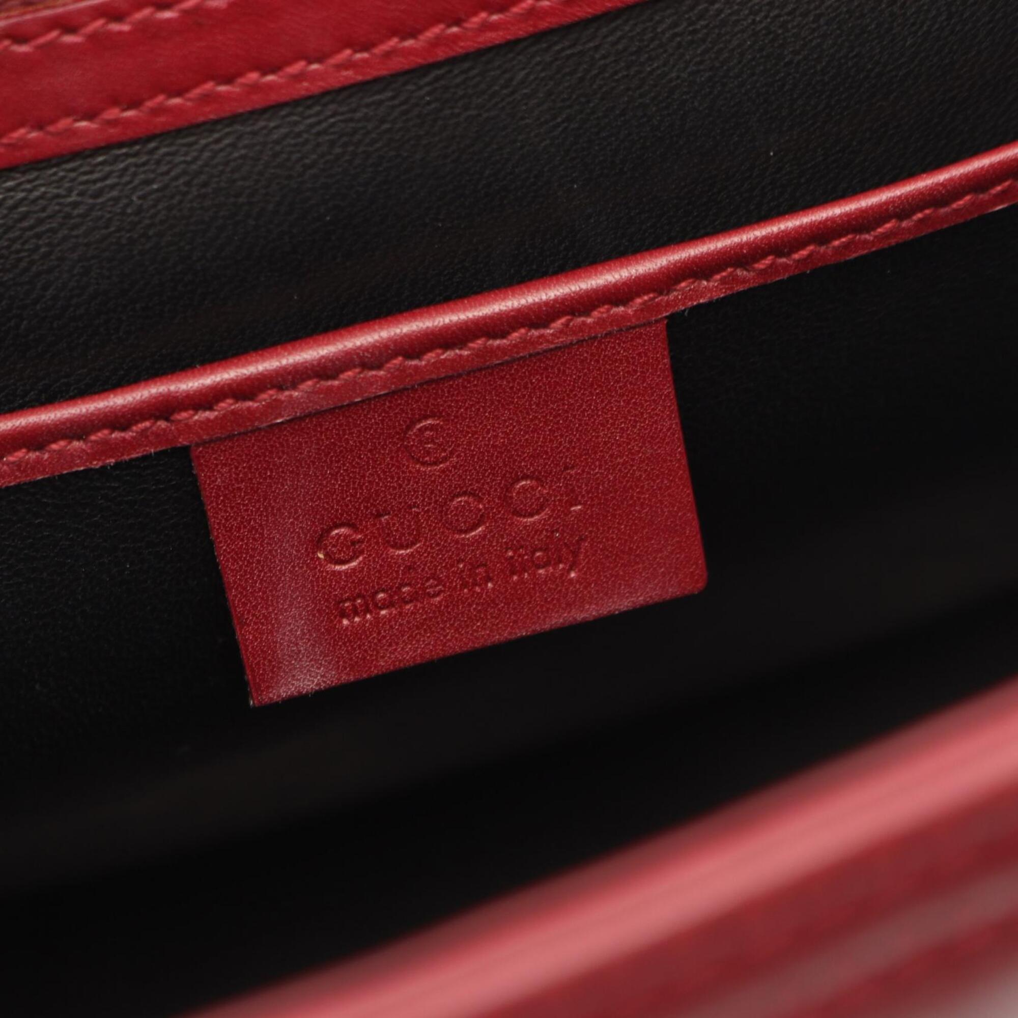Gucci Bordeaux Leather Handbag (Pre-Owned)