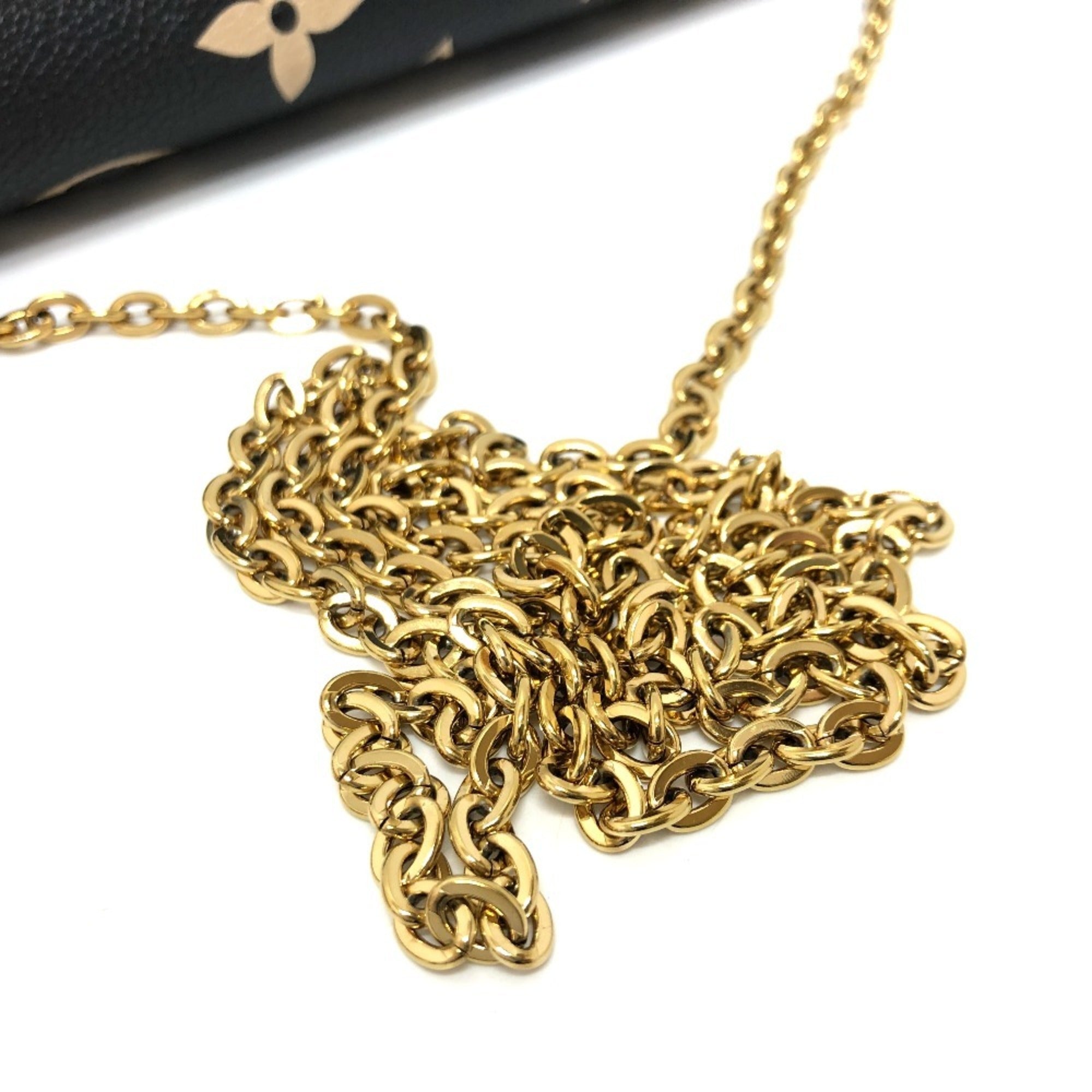 Louis Vuitton Monogram Empreinte Black Galle Monogram Empreinte Chain/Shoulder Wallet (Pre-Owned)