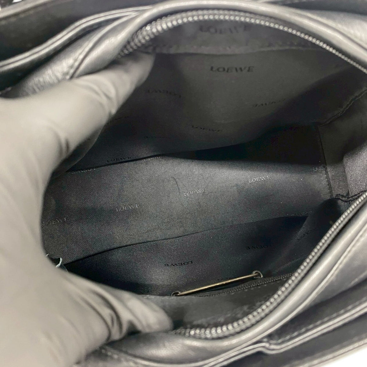 Loewe Black Leather Handbag Shoulder Bag Tote Bag (Pre-Owned)