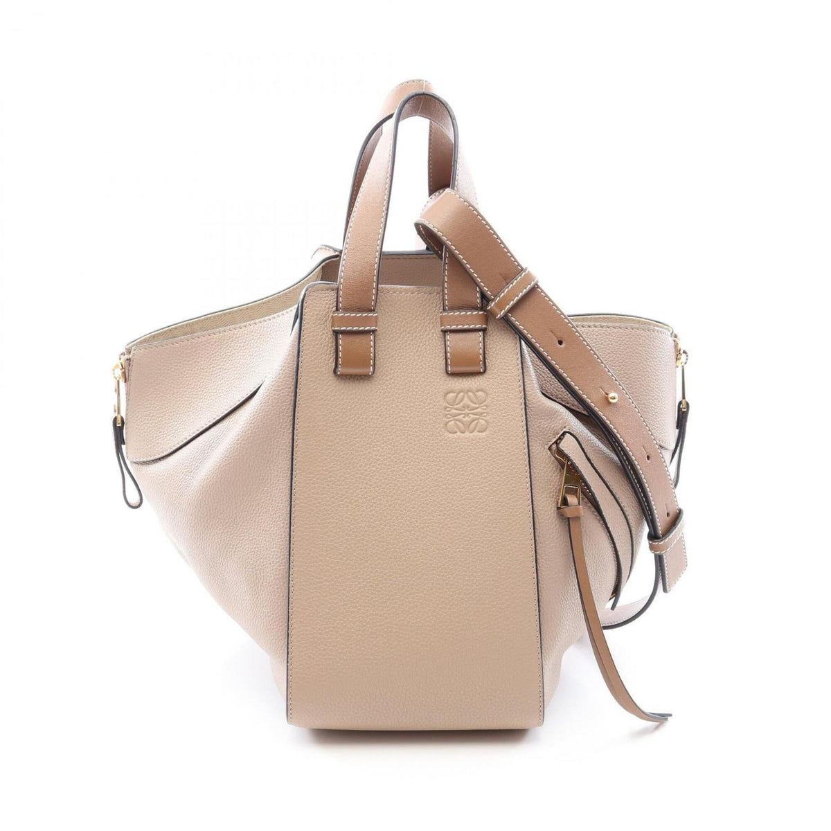 Loewe Beige Brown Leather Handbag (Pre-Owned)