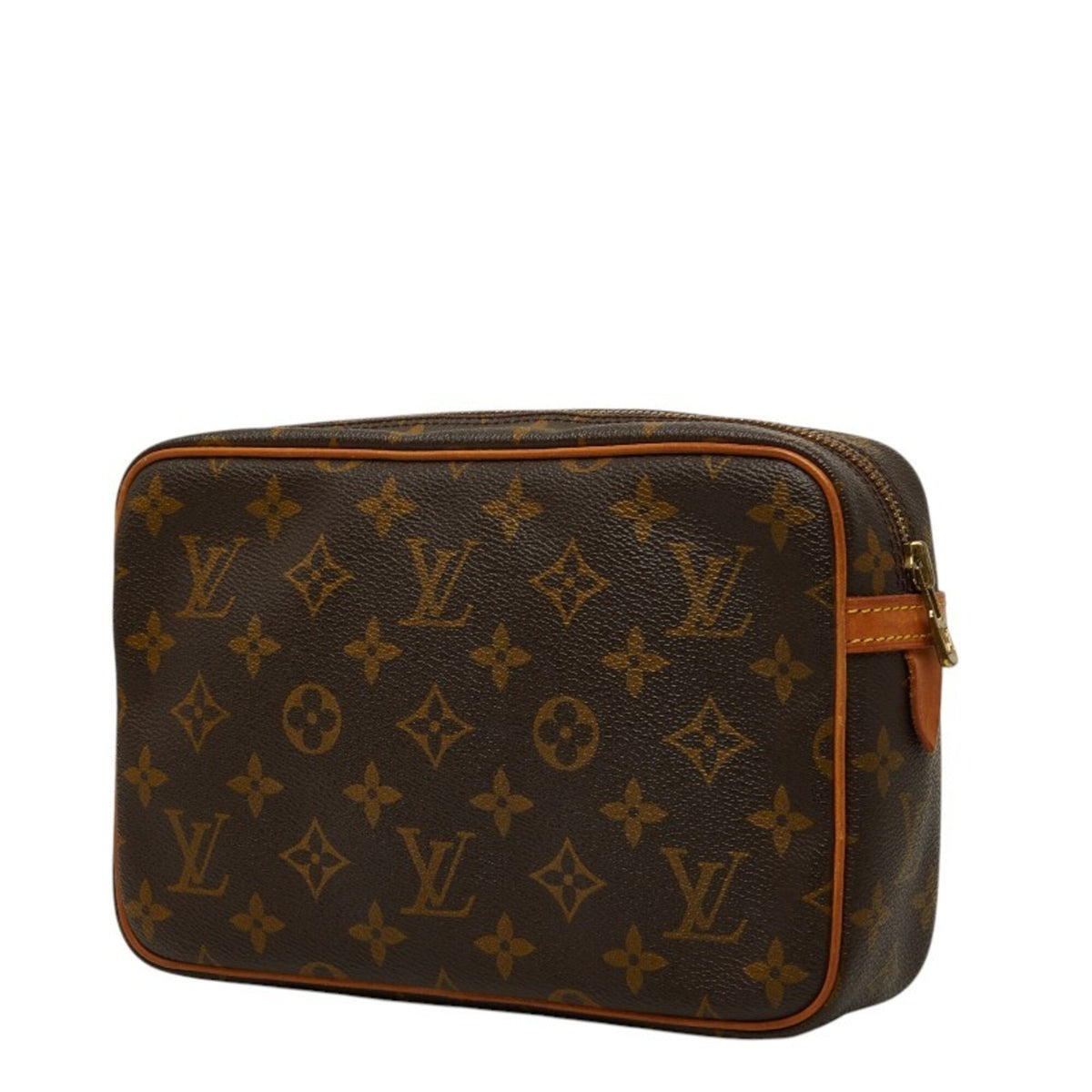 Louis Vuitton Brown Pvc Leather Clutch Bag (Pre-Owned)