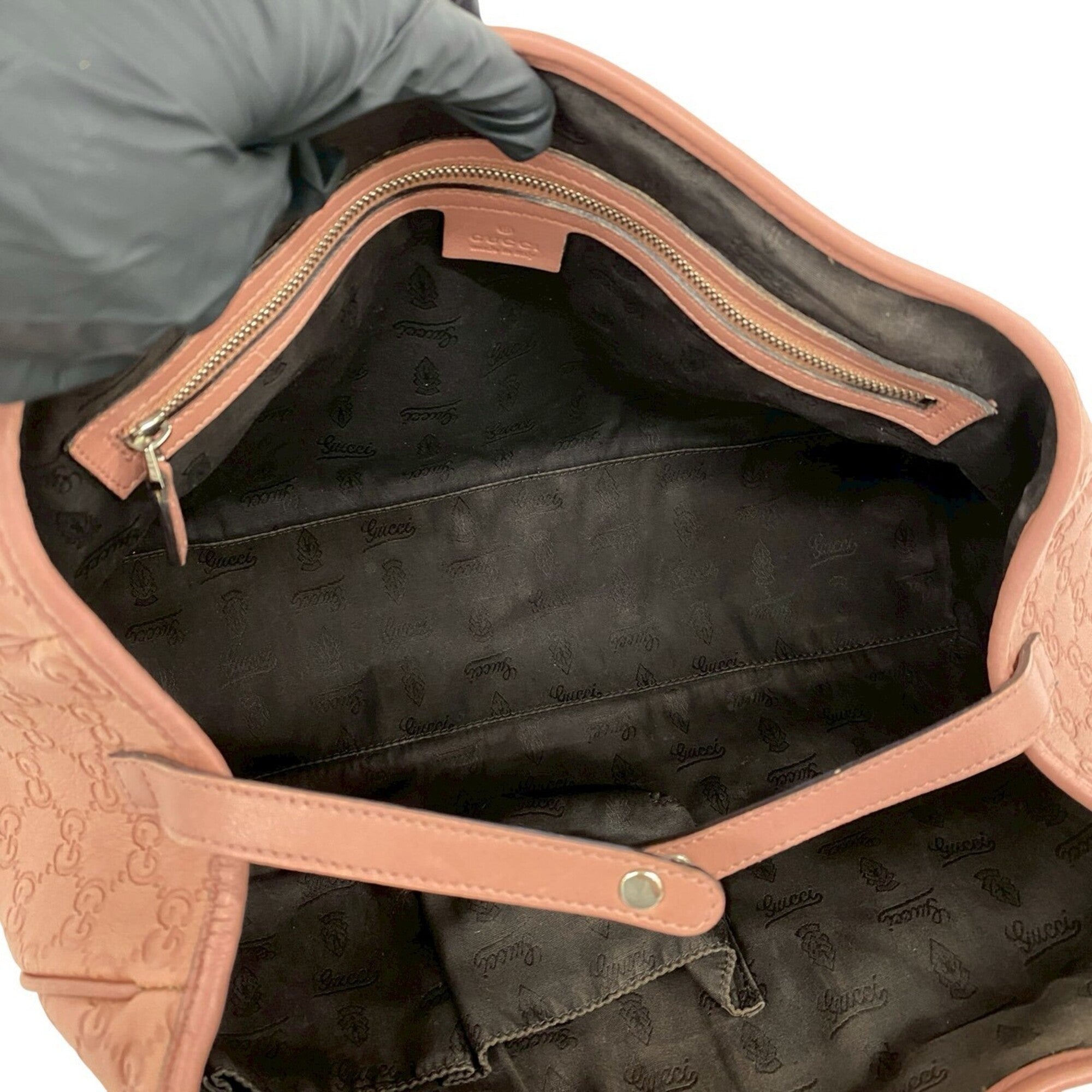 Gucci Pink Leather Handbag Shoulder Bag Tote Bag (Pre-Owned)