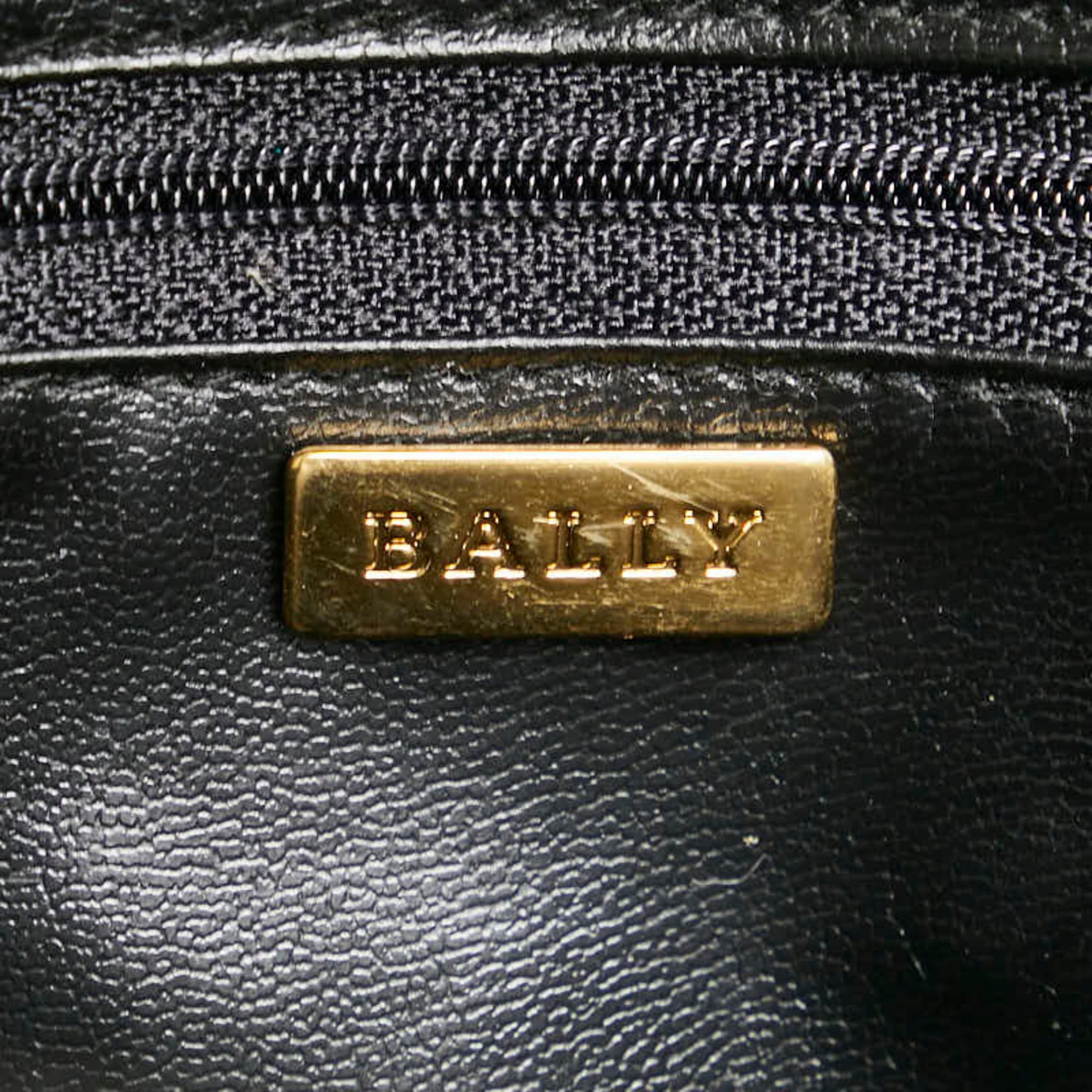 Bally Black Leather Handbag Tote Bag (Pre-Owned)