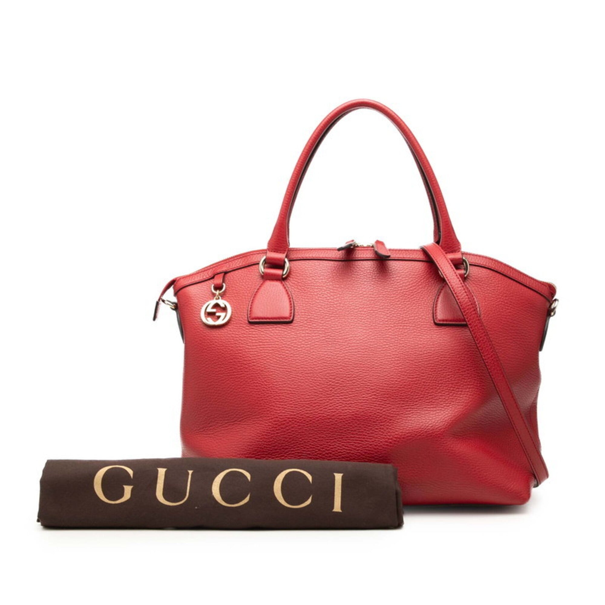 Gucci Black Leather Shoulder Bag Tote Bag (Pre-Owned)