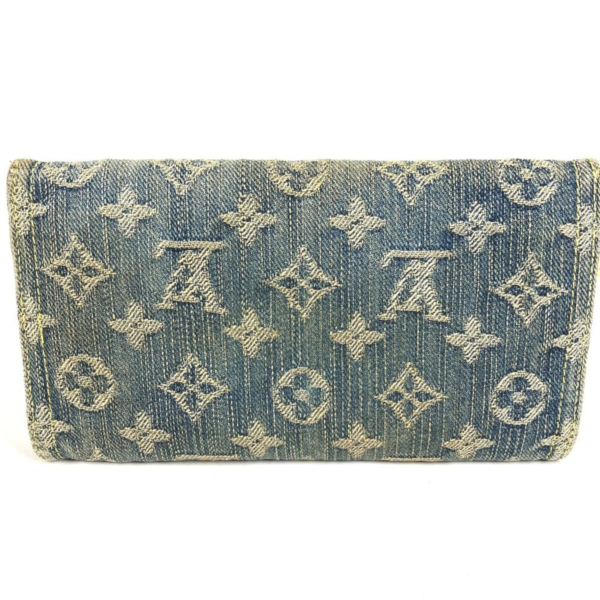 Louis Vuitton Blue Monogram Monogram Denim Canvas Long Wallet (Bi-Fold) (Pre-Owned)