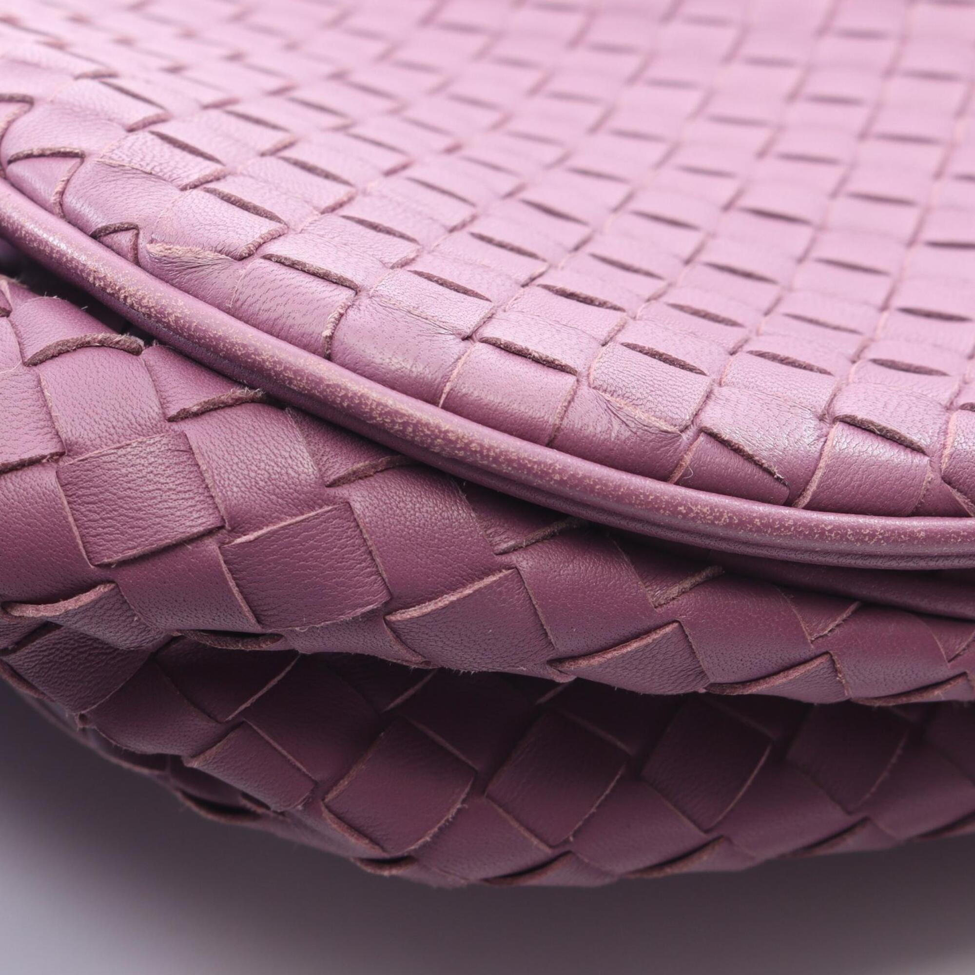 Bottega Veneta Purple Leather Handbag Shoulder Bag (Pre-Owned)