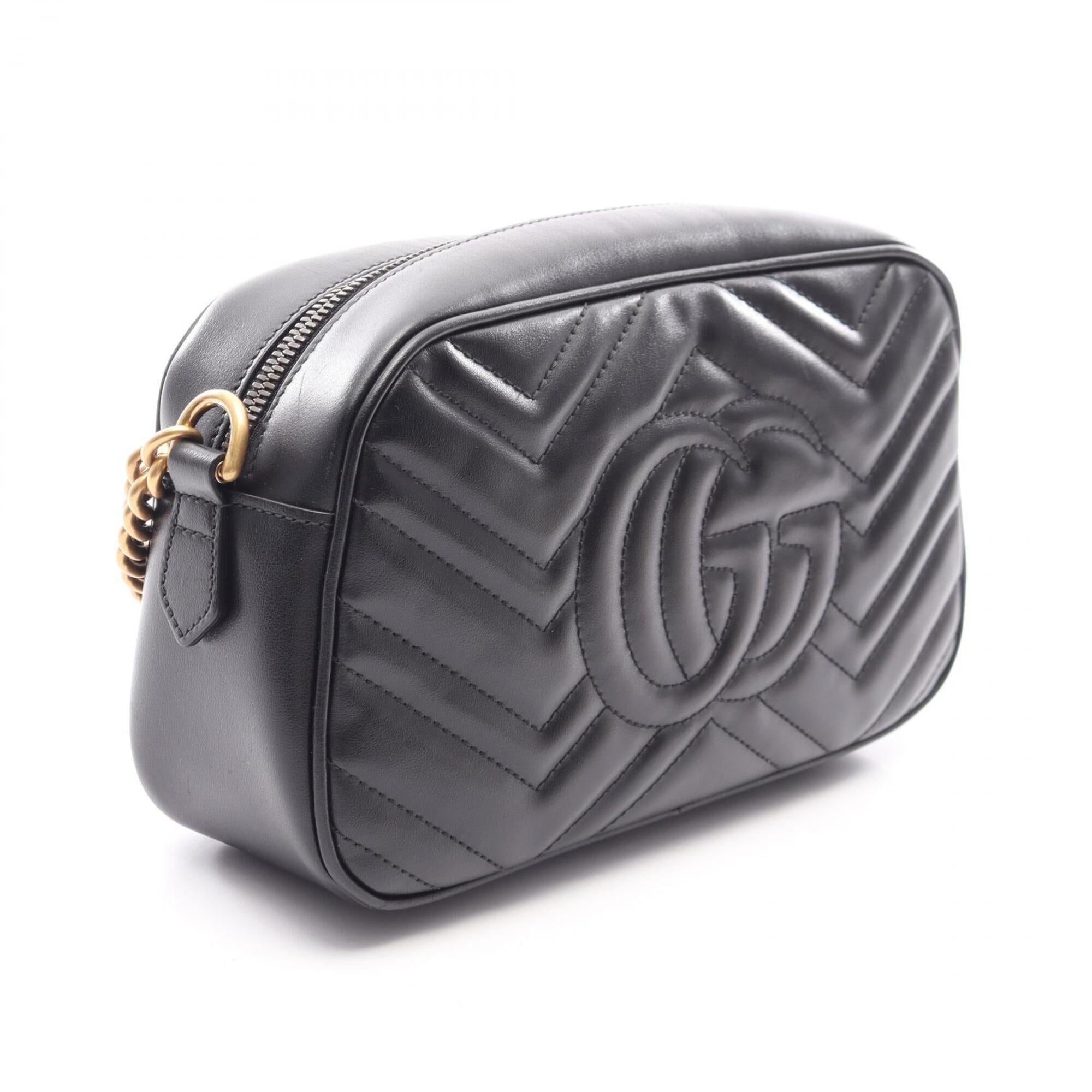 Gucci Black Leather Handbag Shoulder Bag (Pre-Owned)