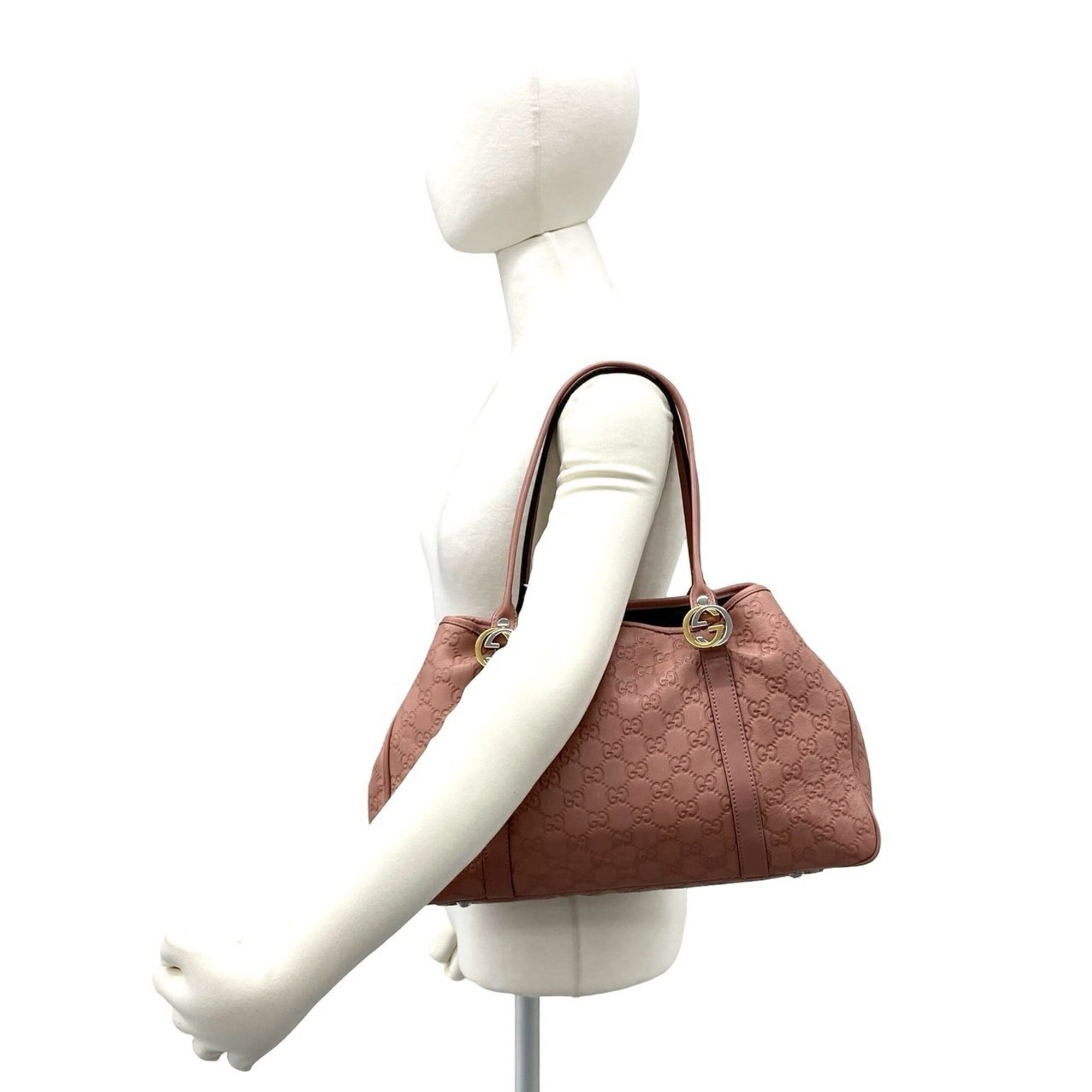 Gucci Pink Leather Handbag Shoulder Bag Tote Bag (Pre-Owned)
