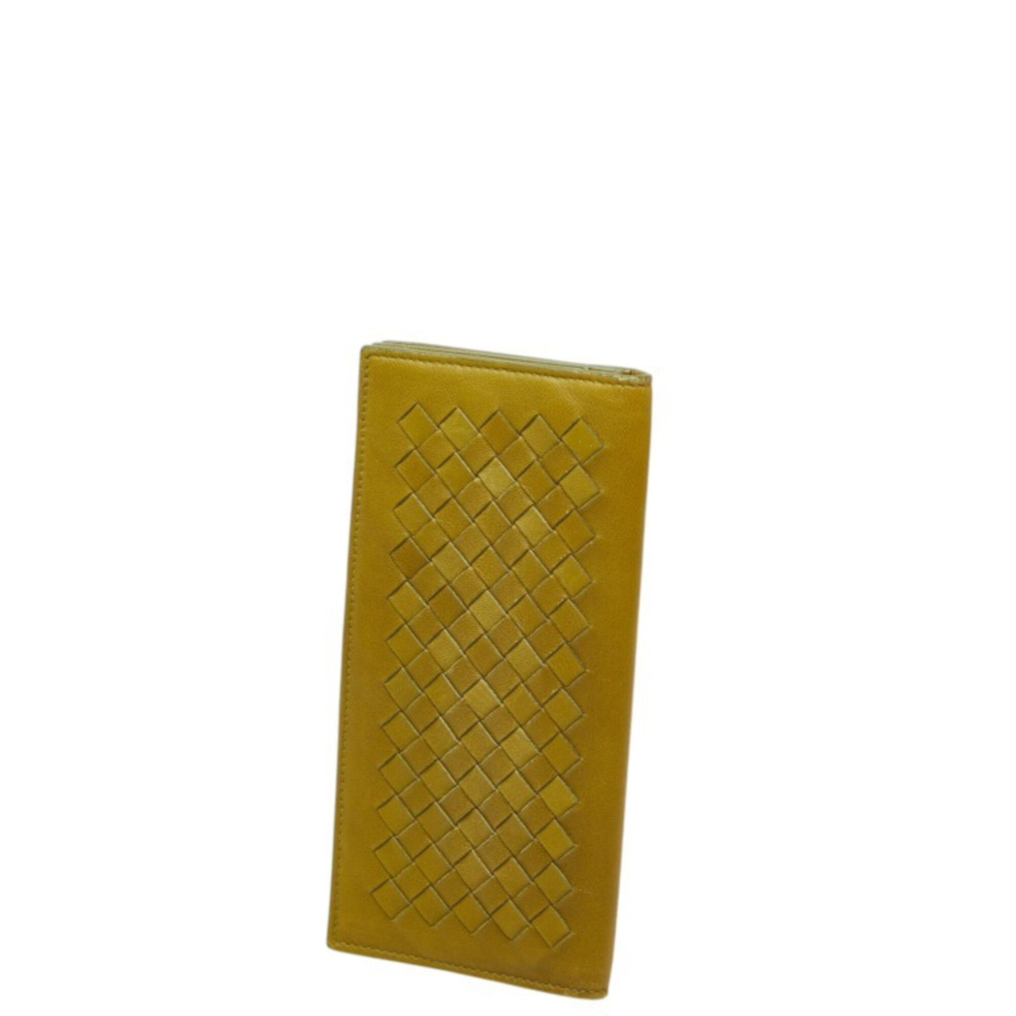 Bottega Veneta Green Intrecciato Long Wallet (Bi-Fold) (Pre-Owned)