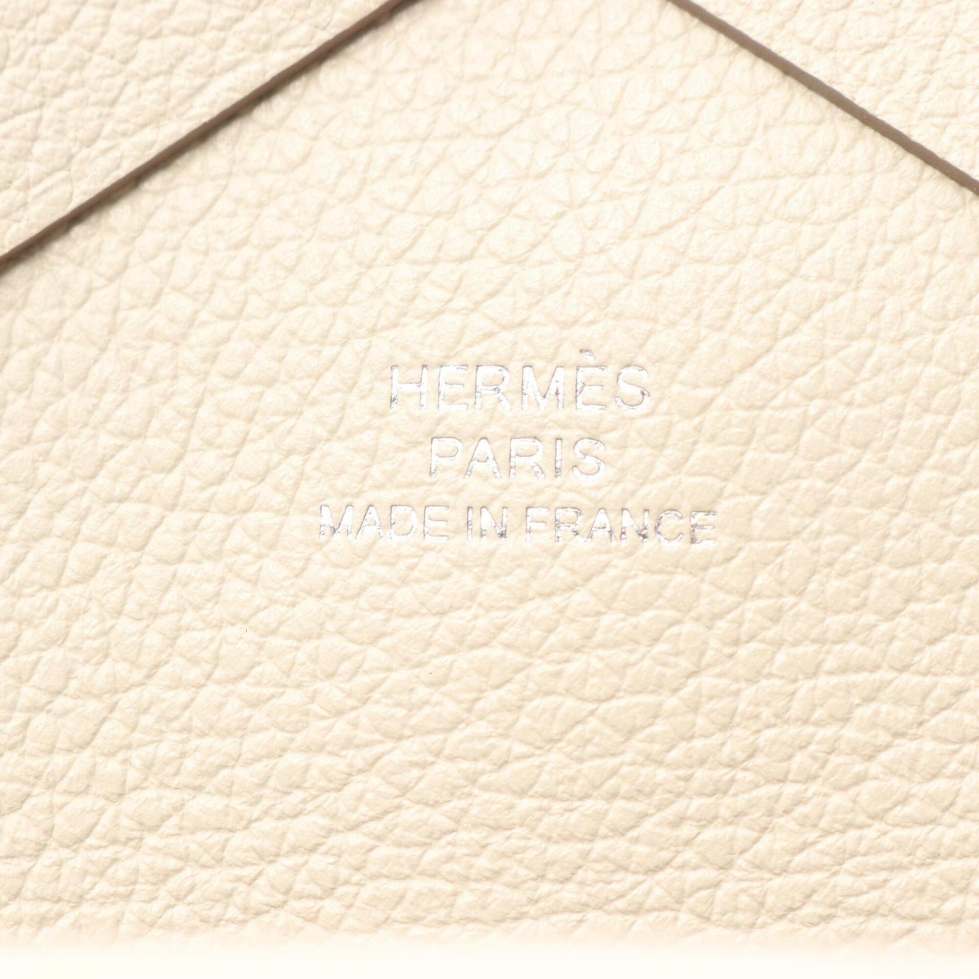 Hermes Ivory Evercalf Leather Coin Purse/Coin Case (Pre-Owned)