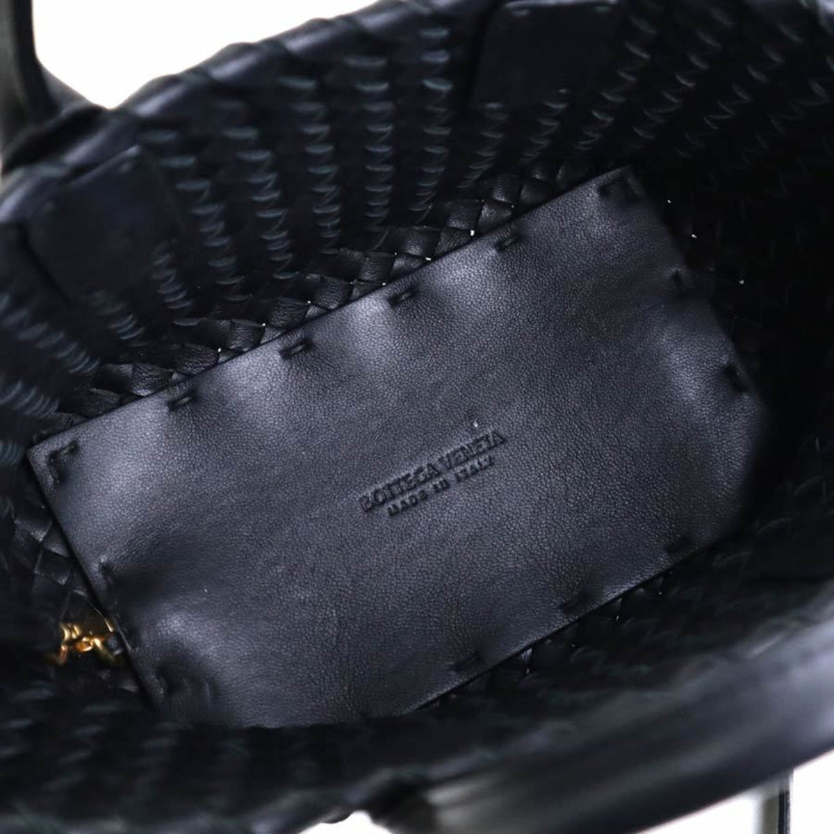 Bottega Veneta Black Intrecciato Handbag Shoulder Bag (Pre-Owned)
