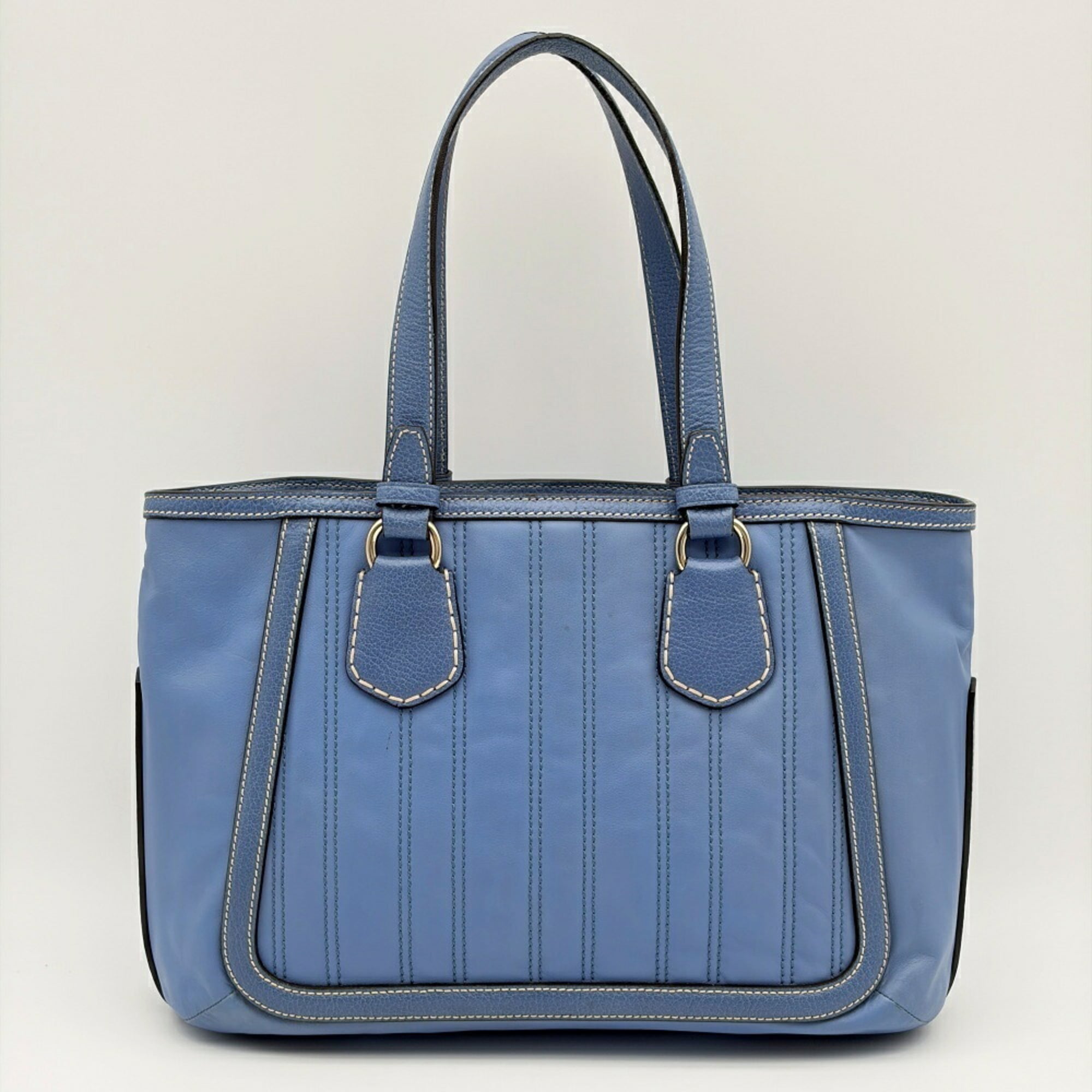 Celine Blue Leather Tote Bag (Pre-Owned)