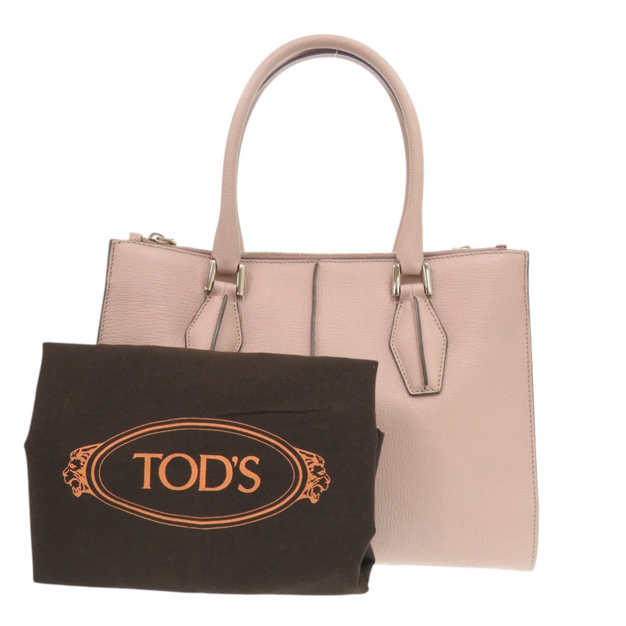 Tod's Pink Leather Handbag Tote Bag (Pre-Owned)