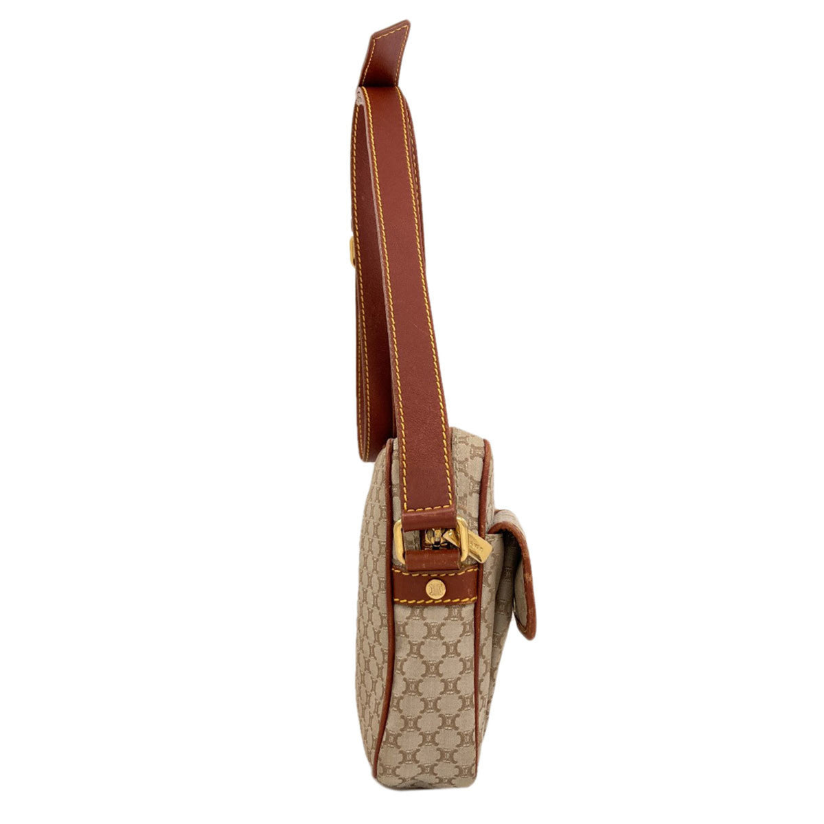 Celine Brown Canvas Shoulder Bag (Pre-Owned)