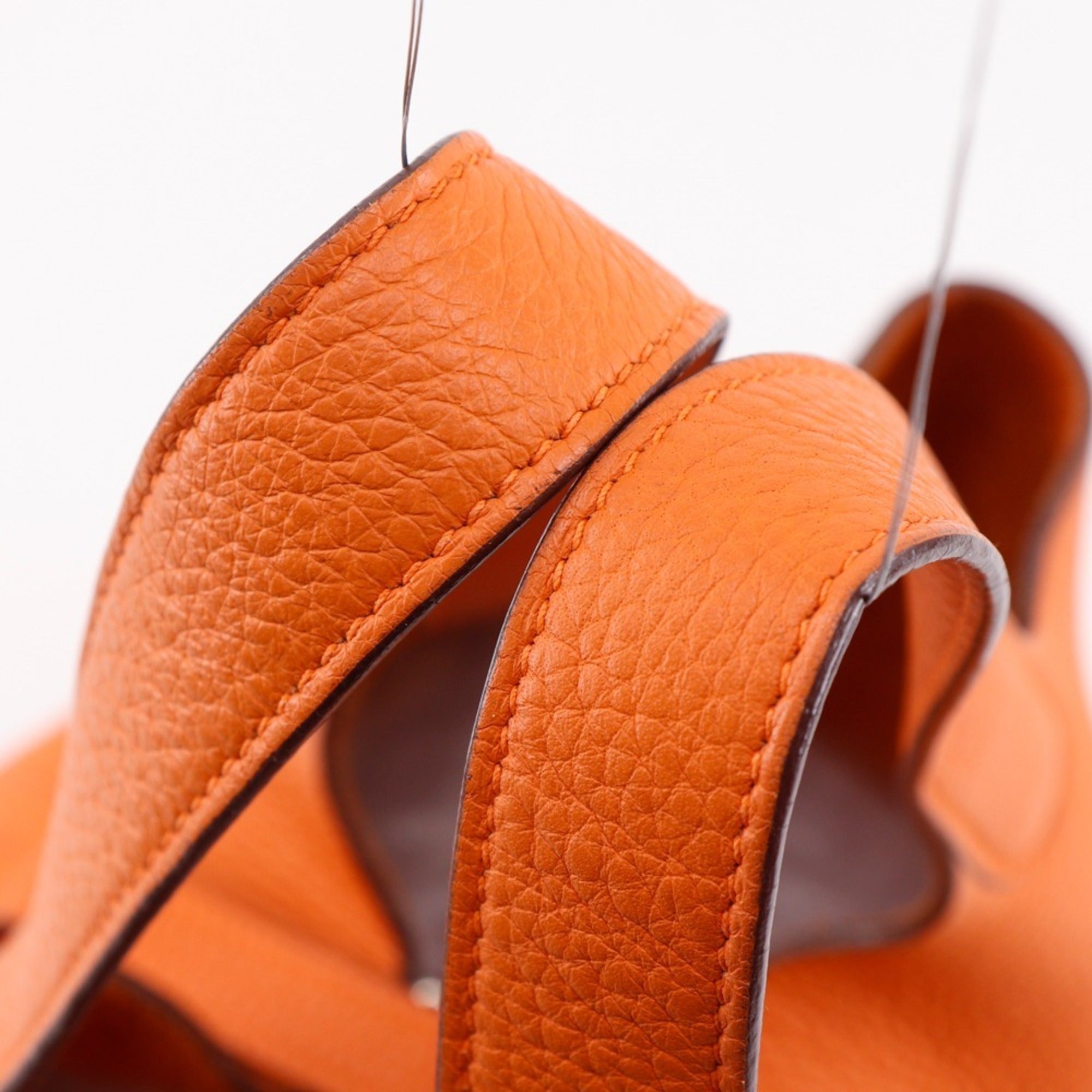 Hermes Orange Taurillon Clemence Leather Handbag (Pre-Owned)