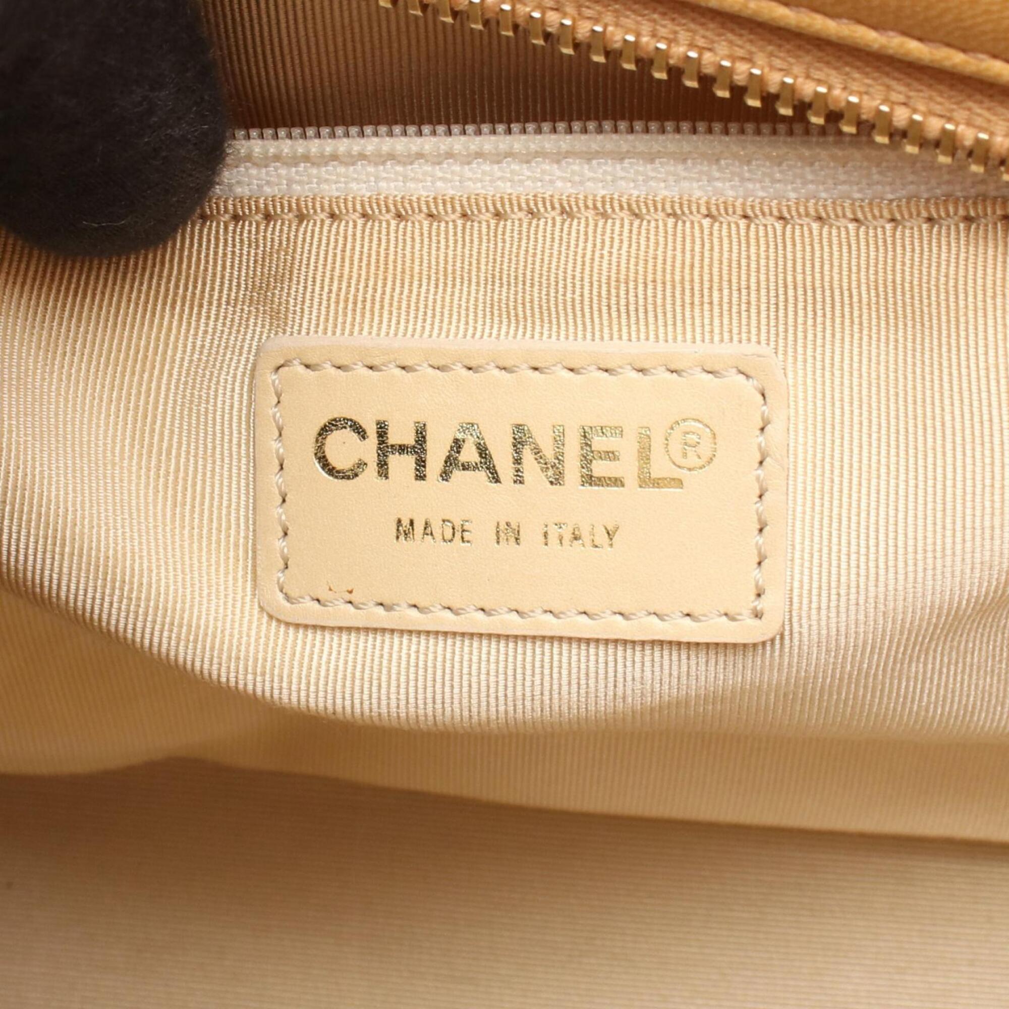 Chanel Beige Leather Handbag Tote Bag (Pre-Owned)