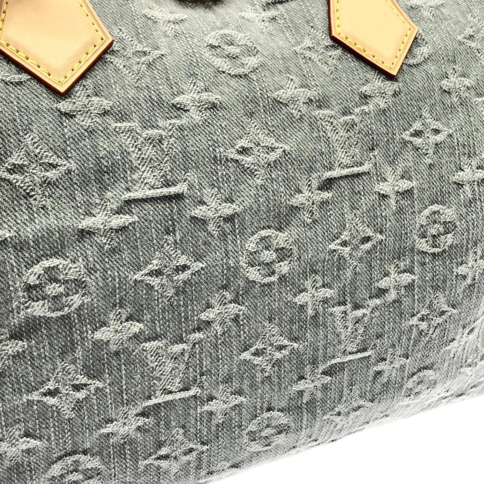 Louis Vuitton Monogram Denim Gray Monogram Denim Shoulder Bag (Pre-Owned)
