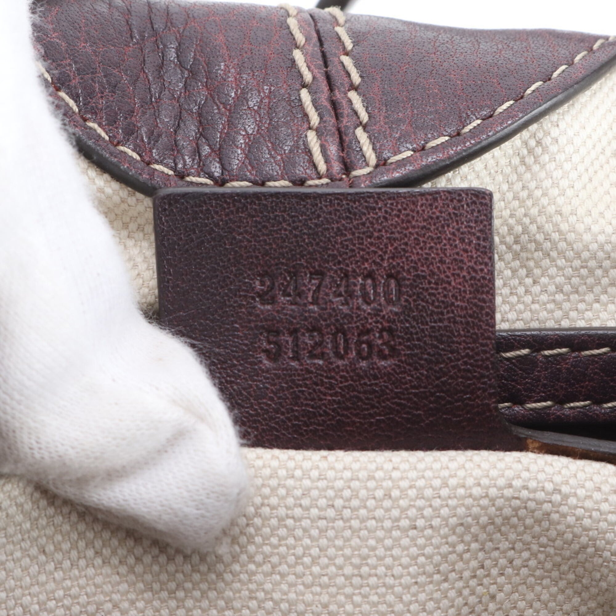 Gucci Red Brown Leather Shoulder Bag (Pre-Owned)