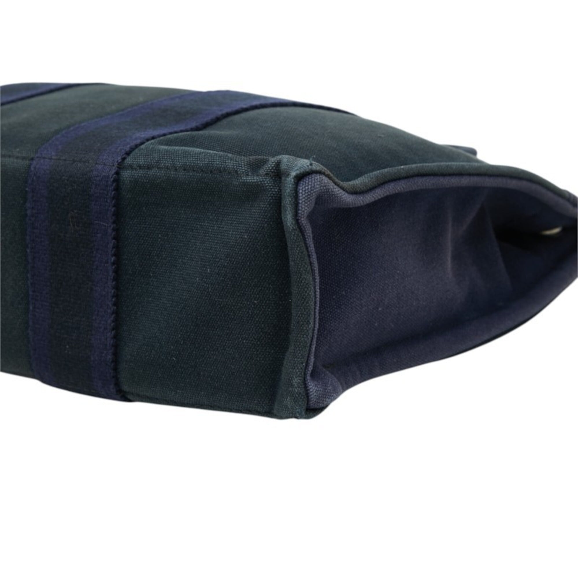 Hermes Black Purple Canvas Handbag Tote Bag (Pre-Owned)