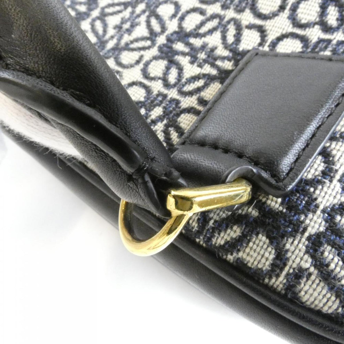 Loewe Black Navy Canvas Leather Handbag (Pre-Owned)