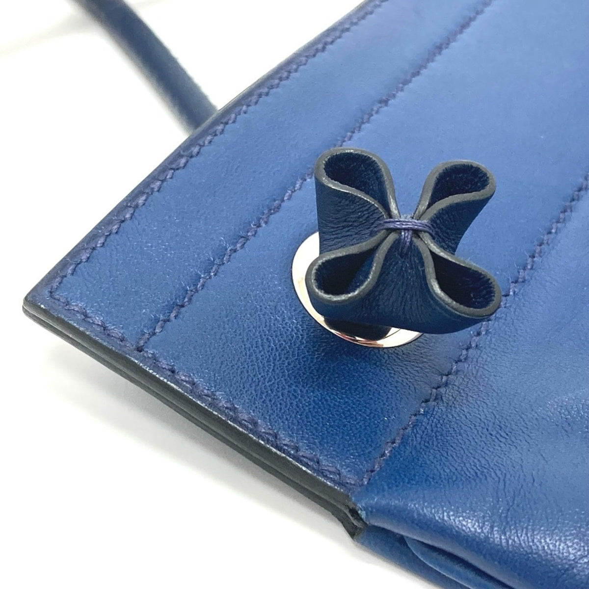 Hermes Blue Swift Leather Pochette Shoulder Bag (Pre-Owned)