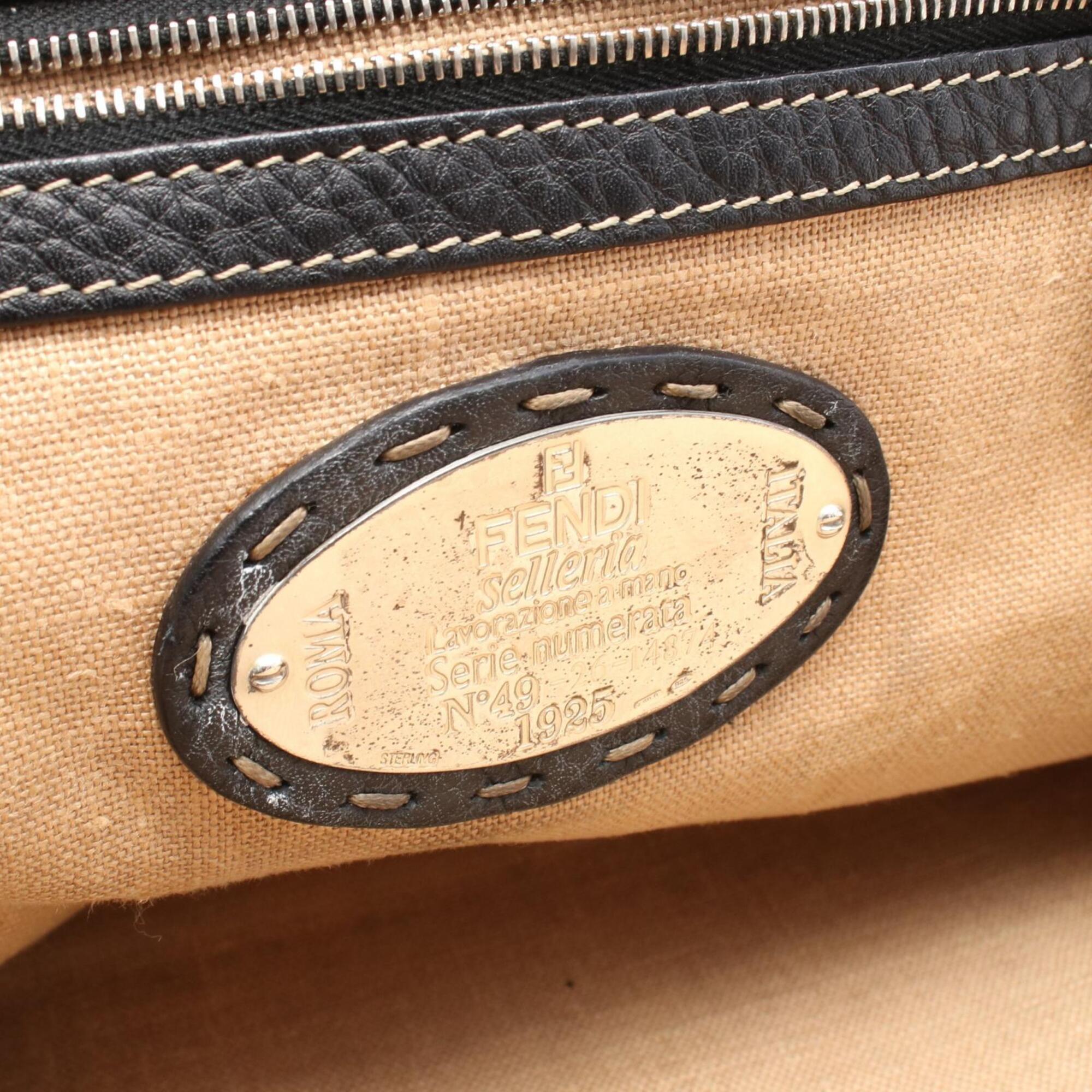 Fendi Selleria Black Leather Handbag (Pre-Owned)