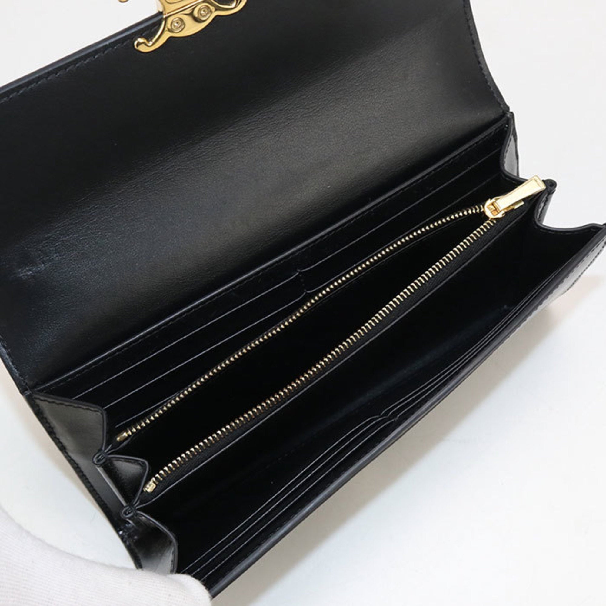 Celine Black Leather Long Wallet (Bi-Fold) (Pre-Owned)